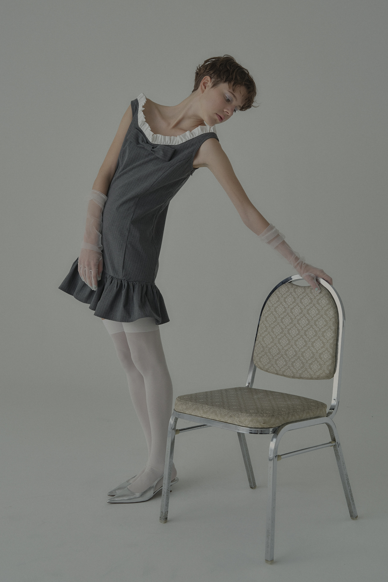 HONEY MI HONEY｜pinstripe ribbon mini one-piece｜レディース ワンピース