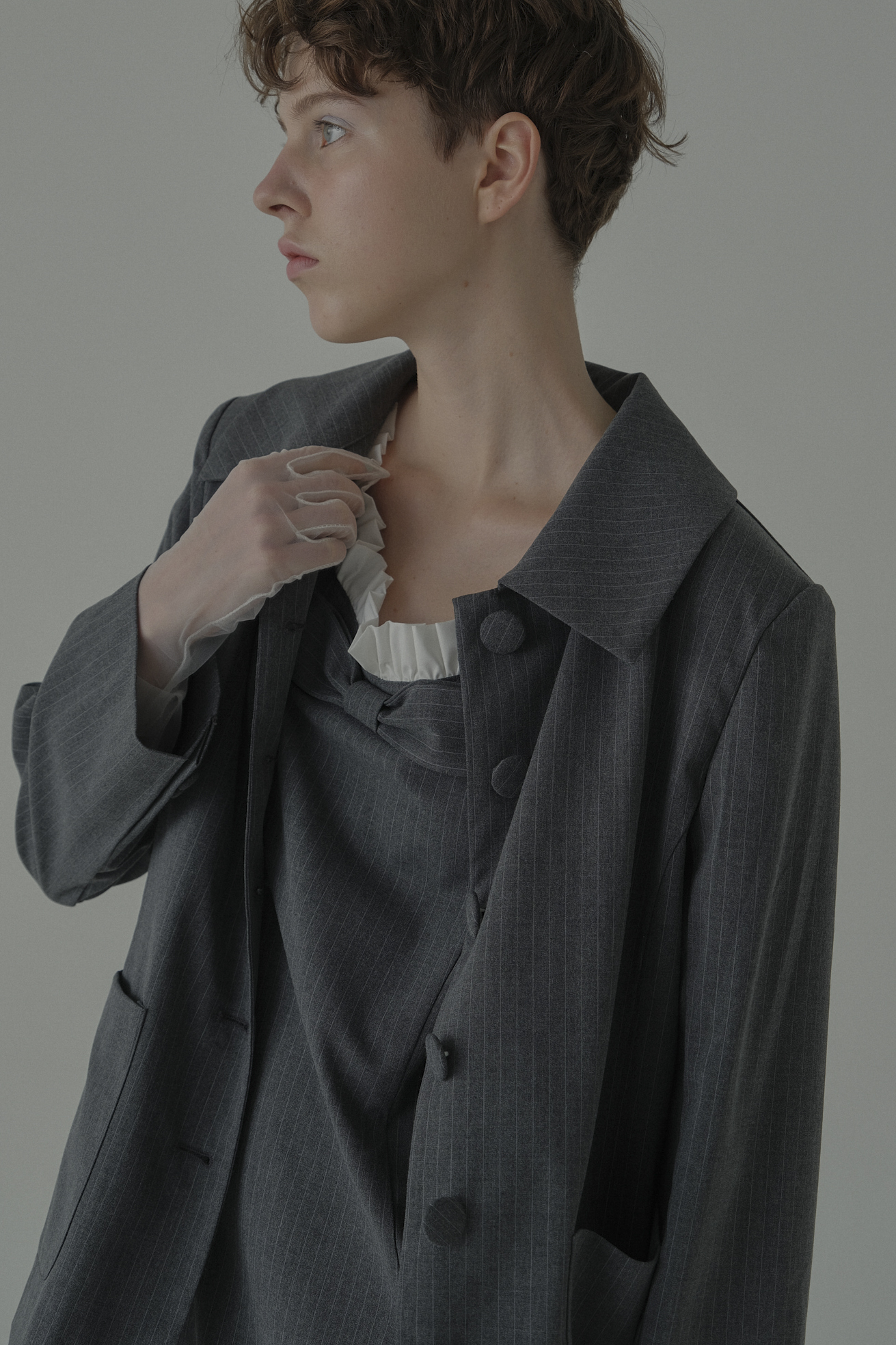 HONEY MI HONEY｜pinstripe ribbon mini one-piece