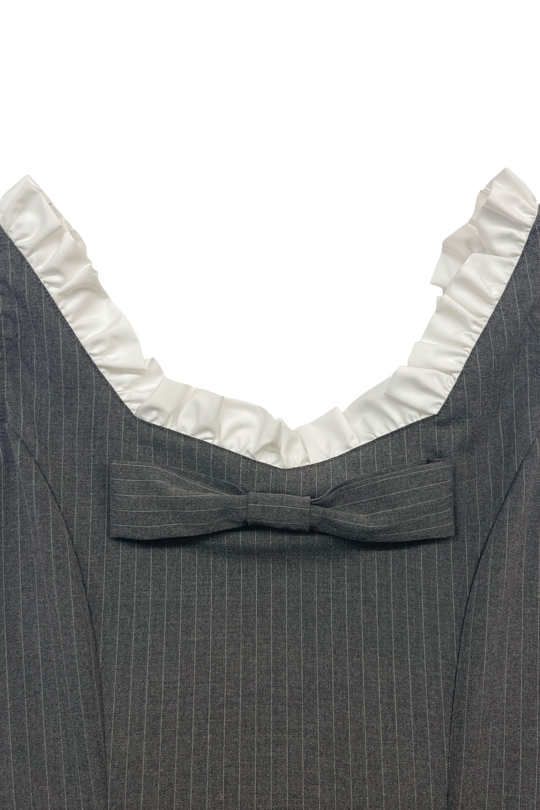 HONEY MI HONEY｜pinstripe ribbon mini one-piece