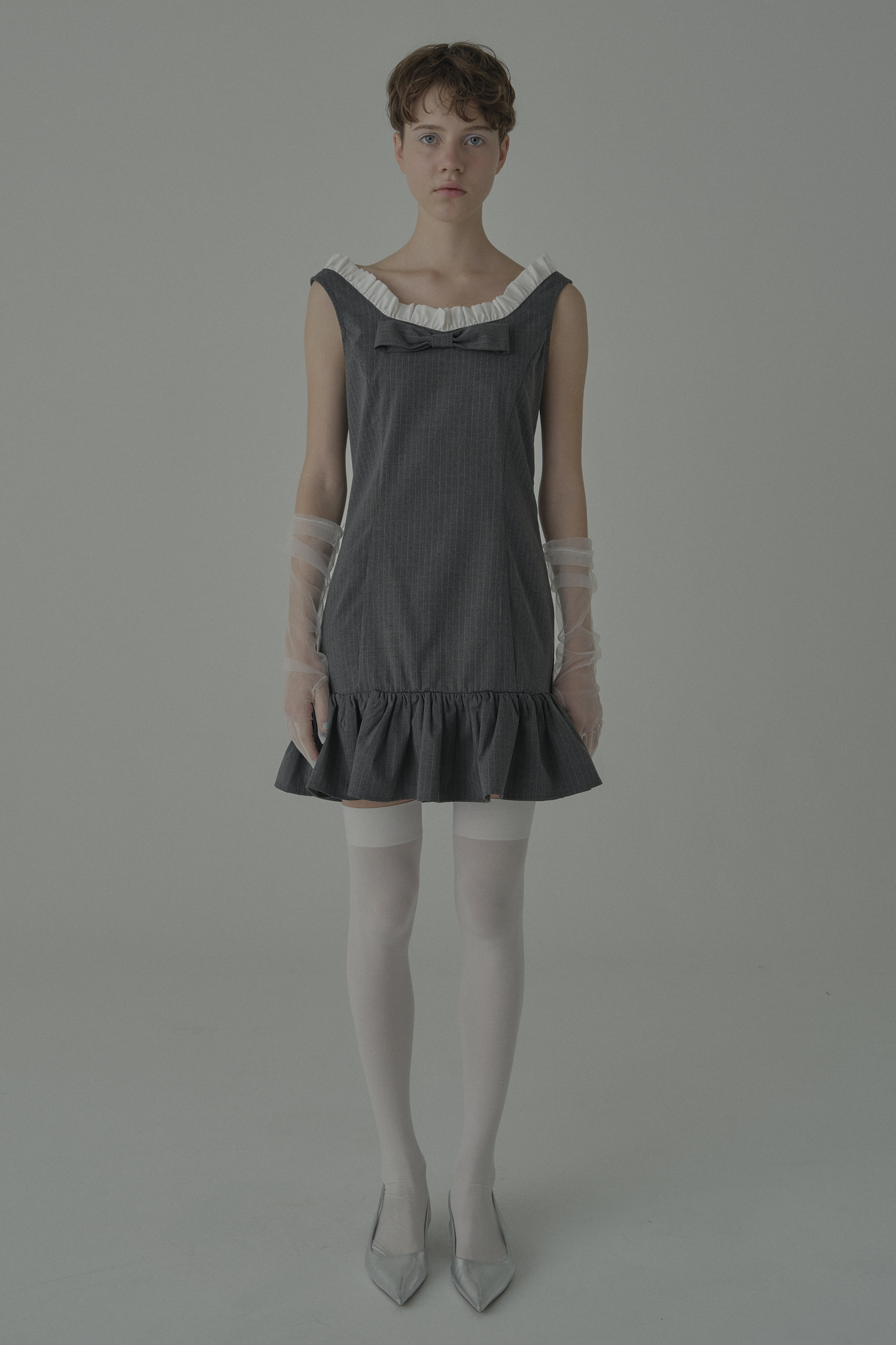 HONEY MI HONEY｜pinstripe ribbon mini one-piece｜レディース ワンピース