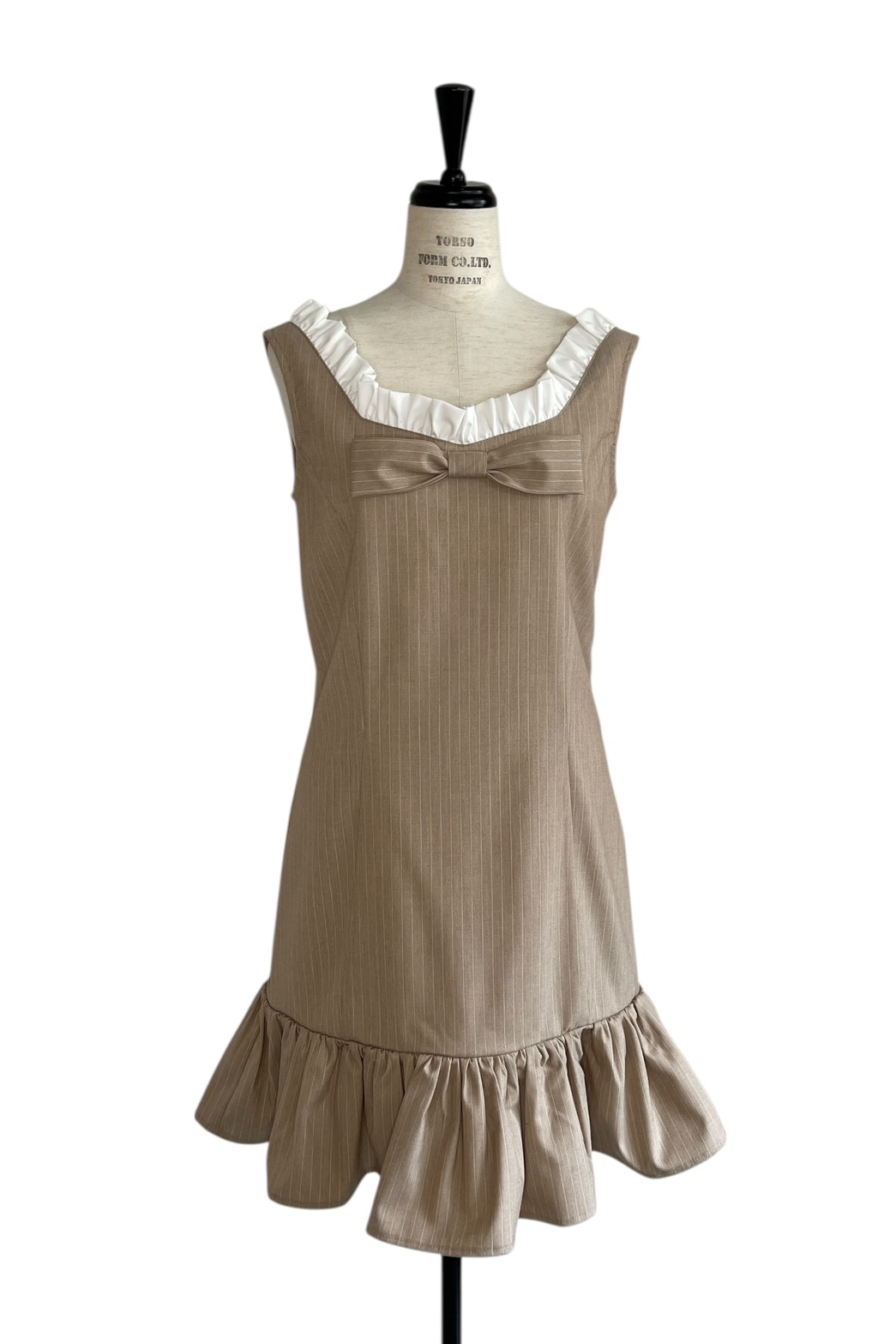 HONEY MI HONEY｜pinstripe ribbon mini one-piece｜レディース ワンピース