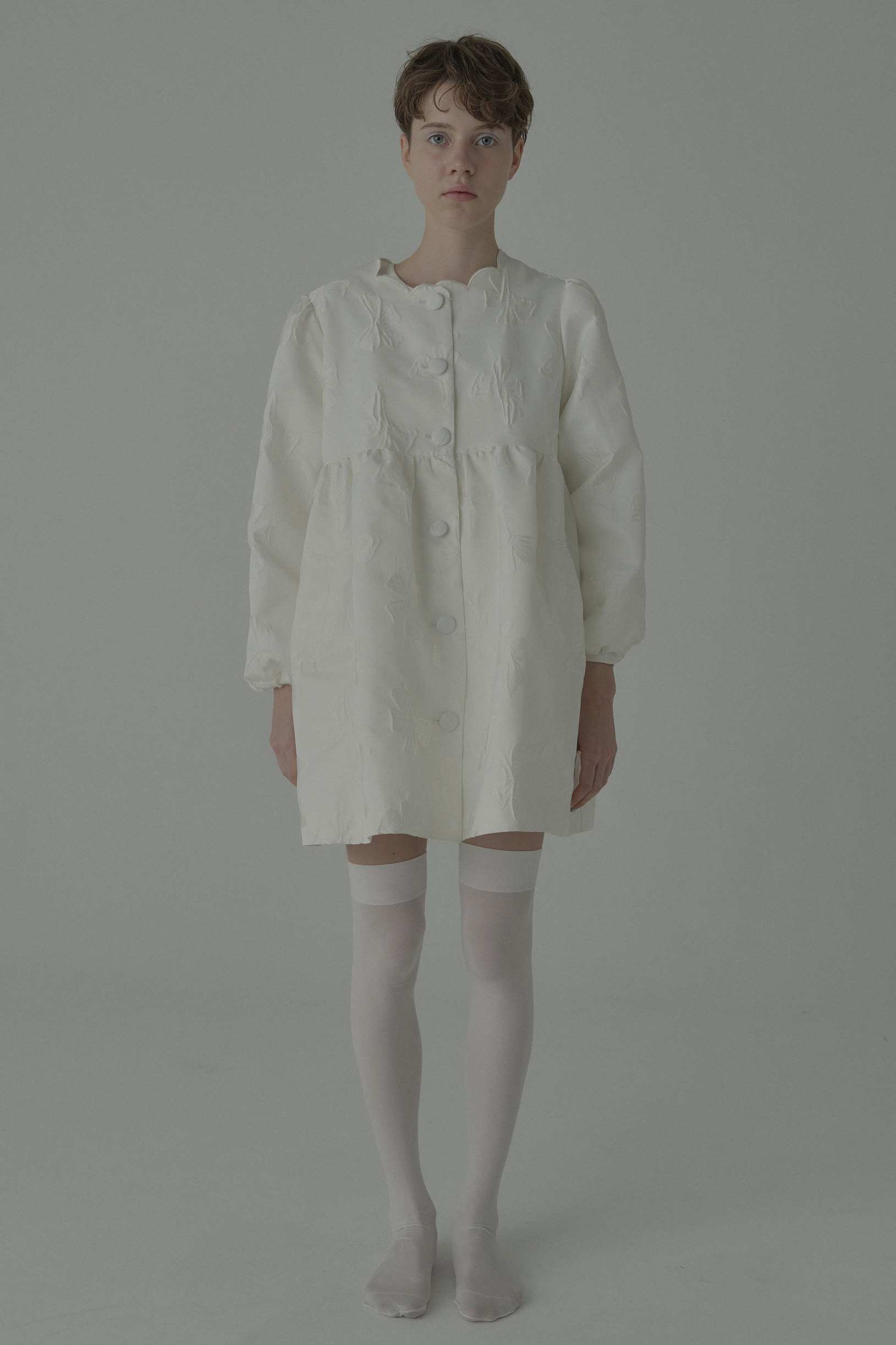 HONEY MI HONEY｜ribbon jacquard tunic jacket｜レディース