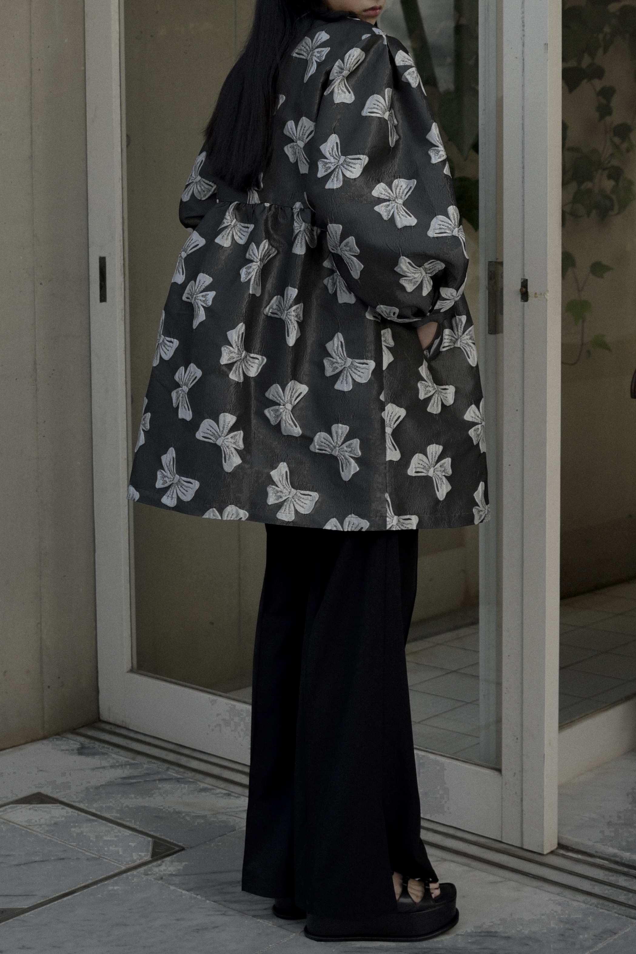 HONEY MI HONEY｜ribbon jacquard tunic jacket｜レディース