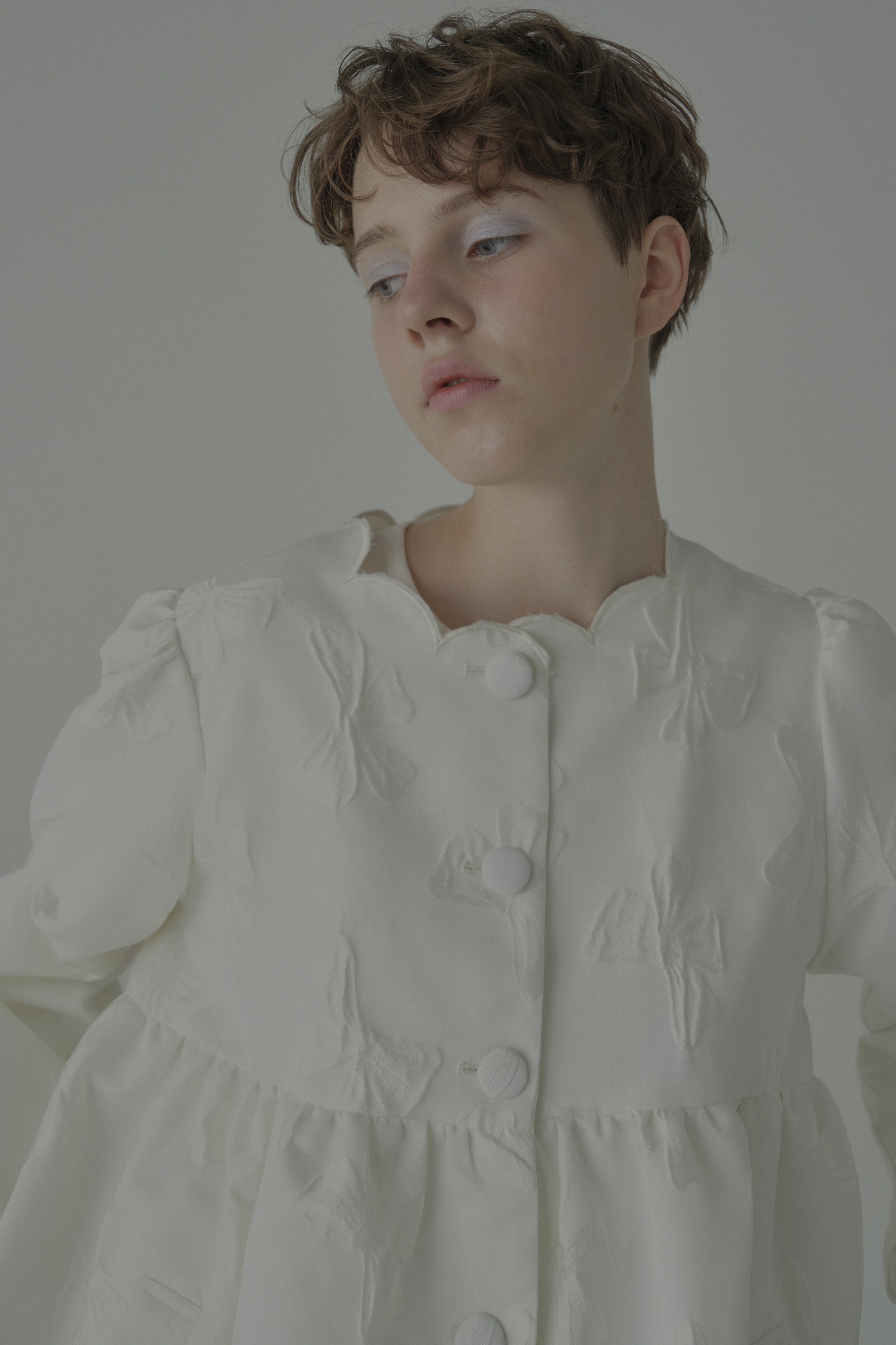 HONEY MI HONEY｜ribbon jacquard tunic jacket｜レディース