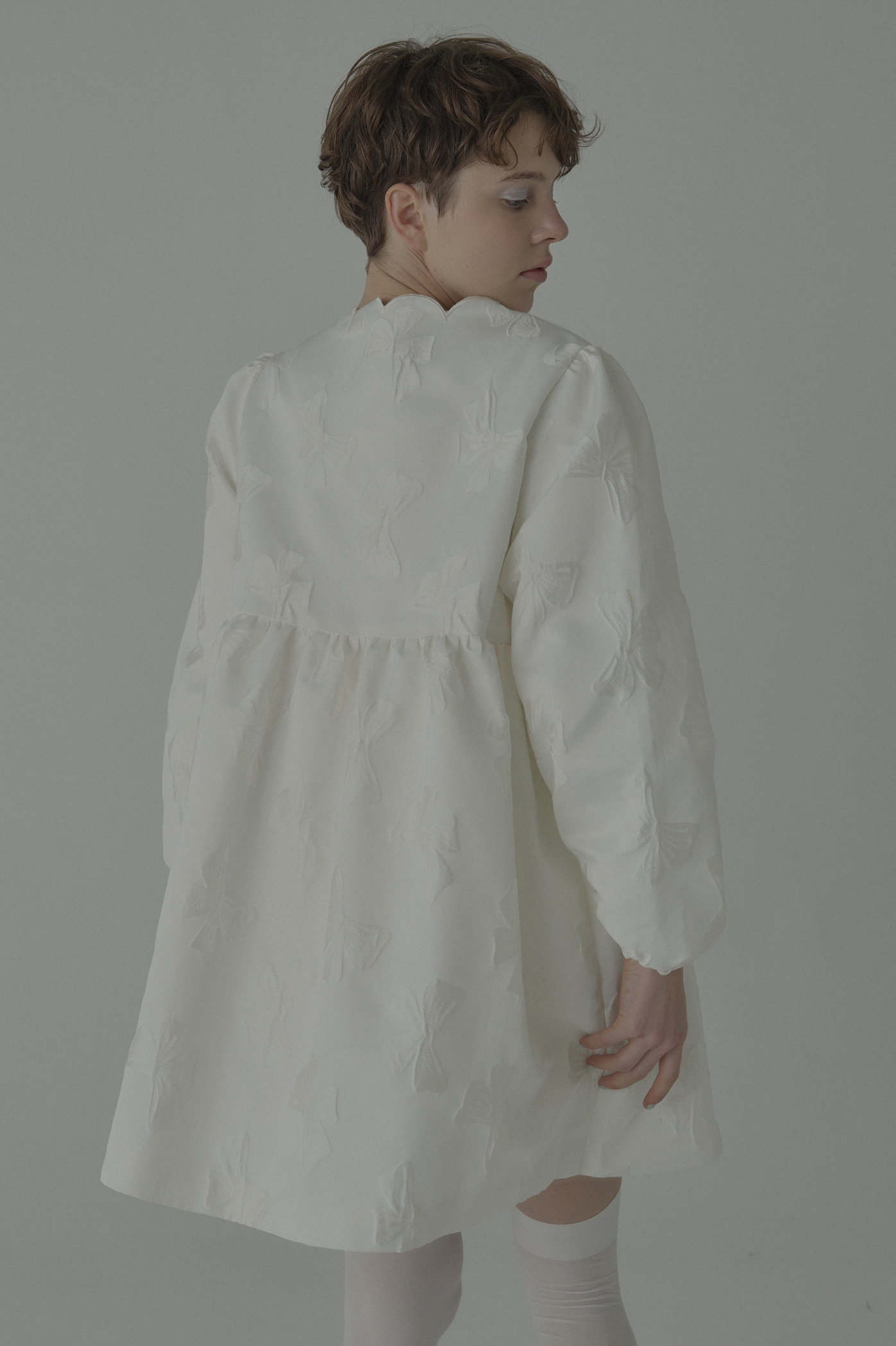 HONEY MI HONEY｜ribbon jacquard tunic jacket｜レディース