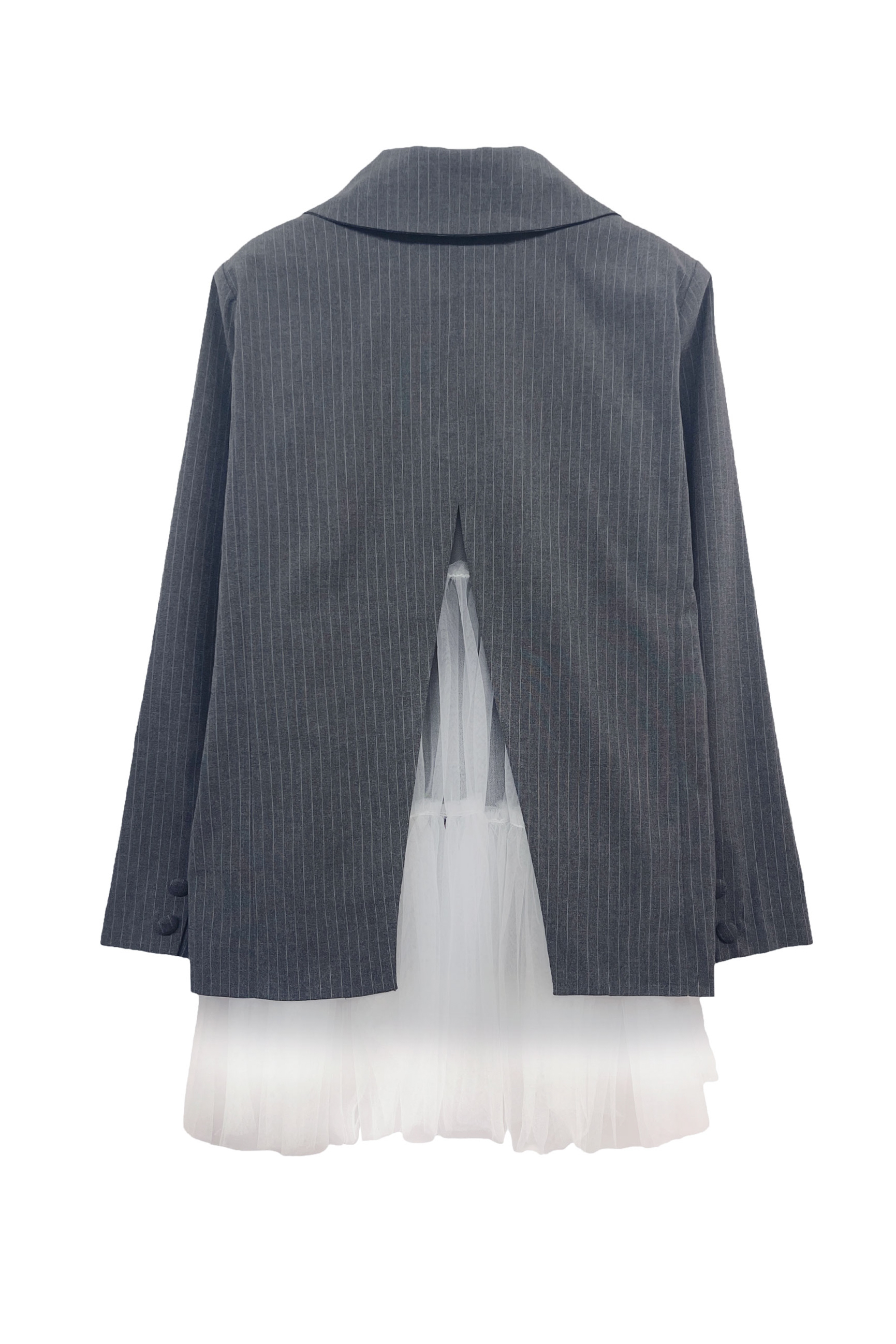 HONEY MI HONEY｜pinstripe tulle docking jacket