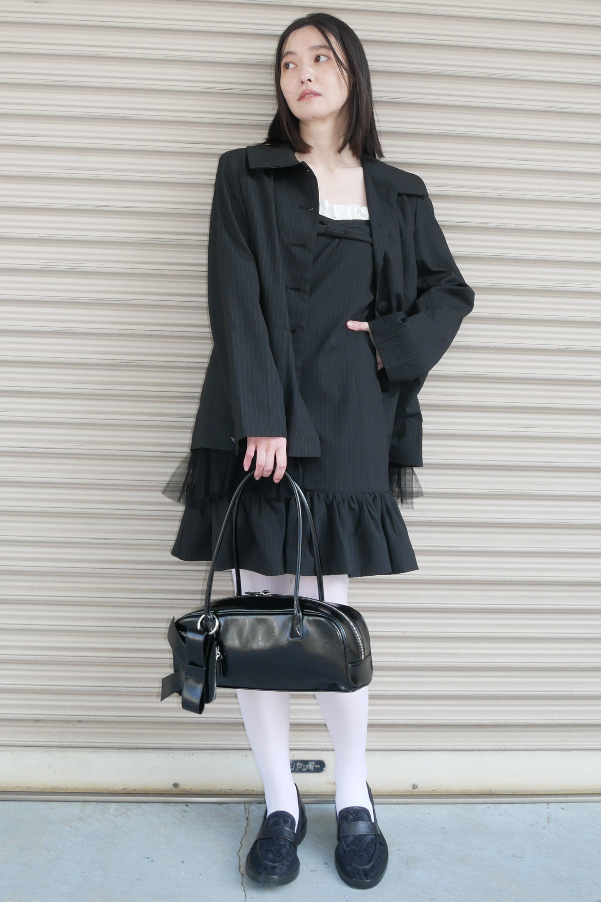 HONEY MI HONEY｜pinstripe tulle docking jacket
