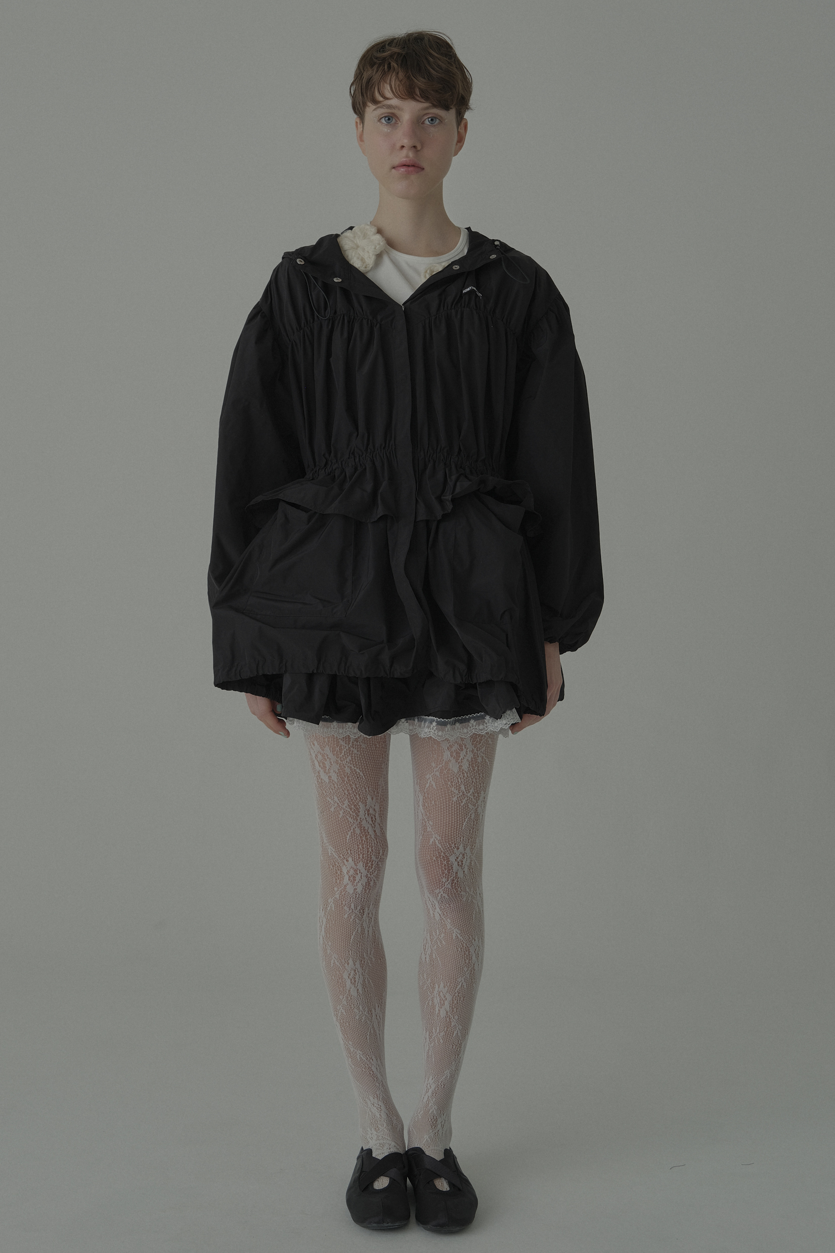 HONEY MI HONEY｜taffeta frill peplum blouson