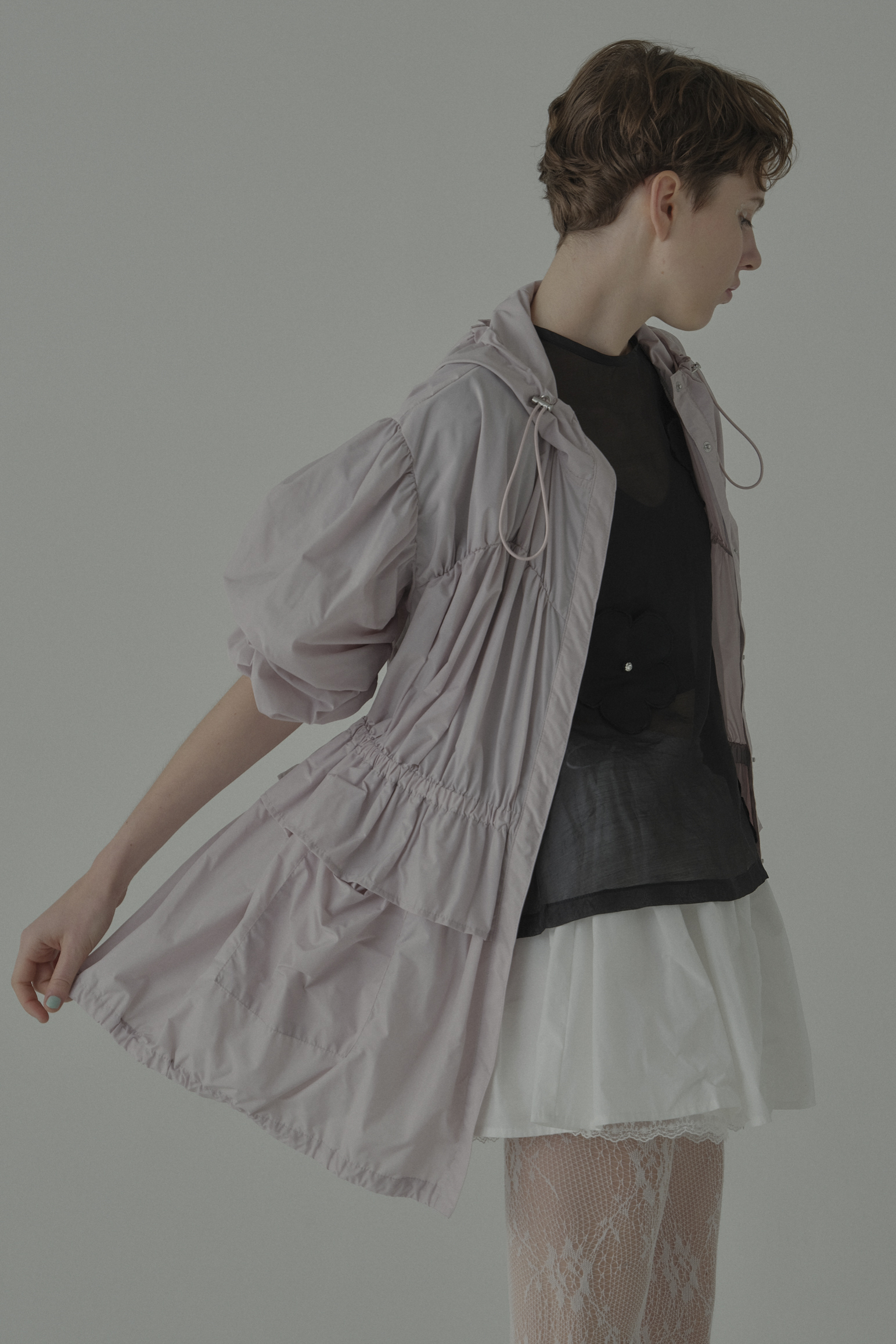 HONEY MI HONEY｜taffeta frill peplum blouson