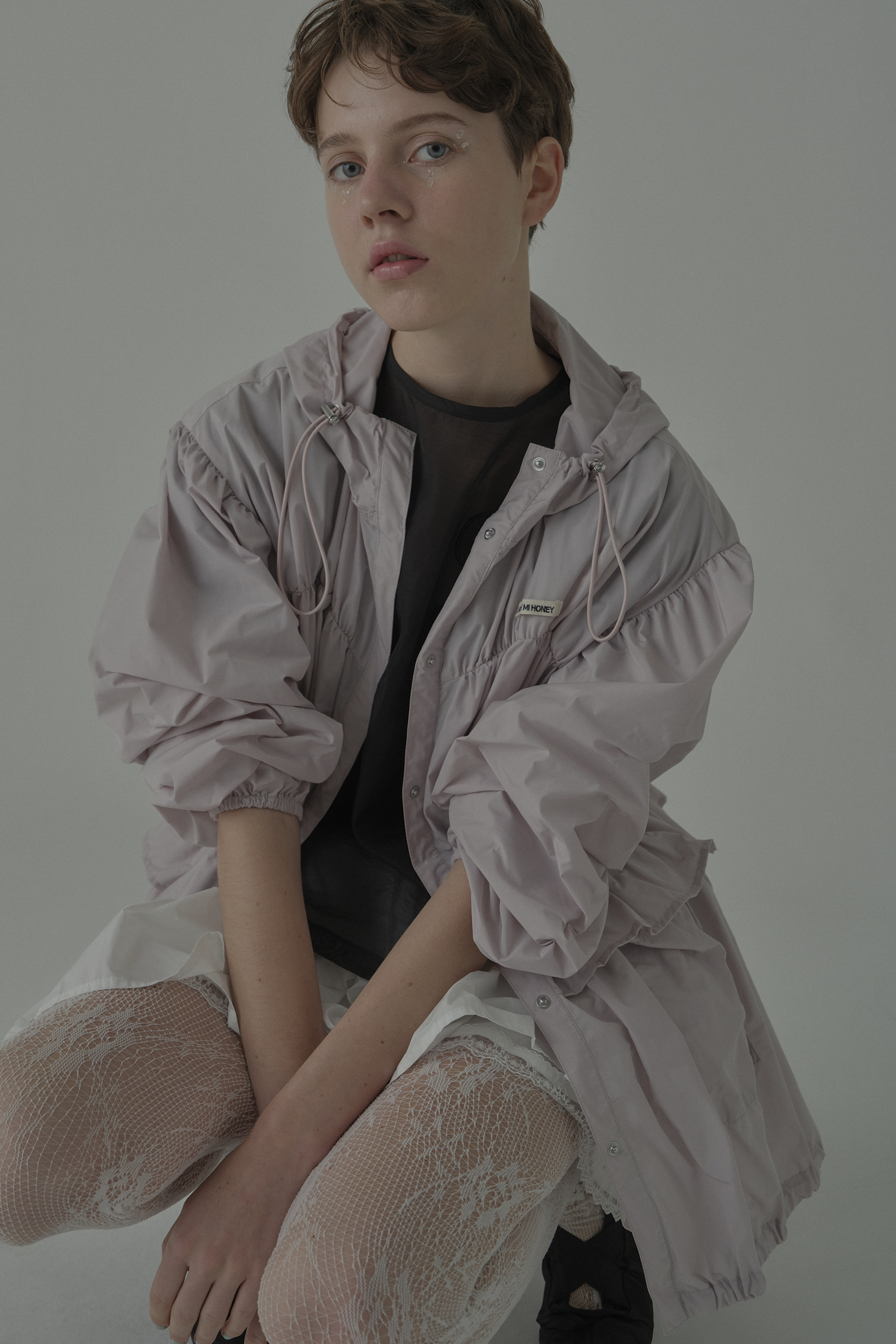 【HONEY MI HONEY】taffeta frill peplum blouson