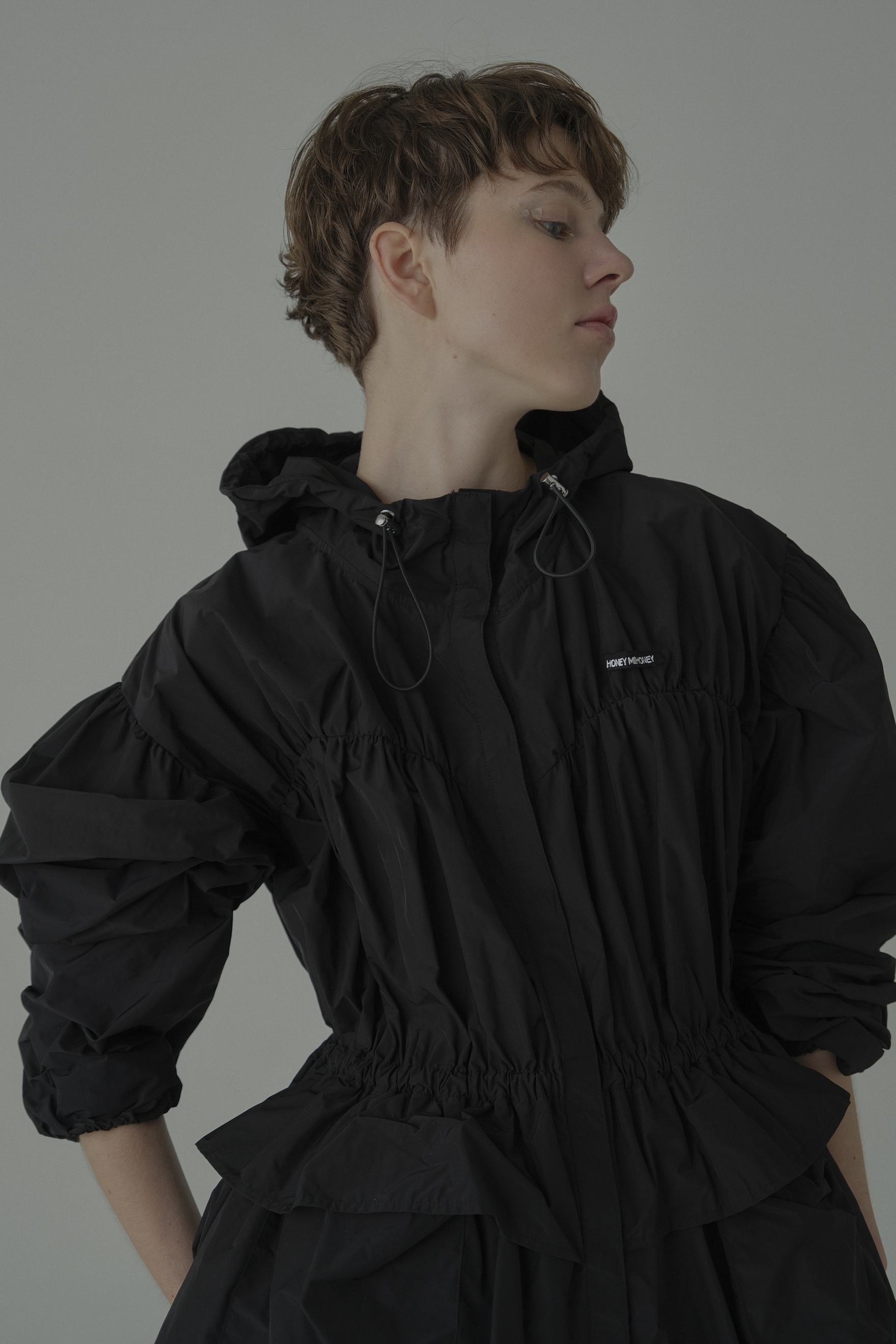 HONEY MI HONEY｜taffeta frill peplum blouson