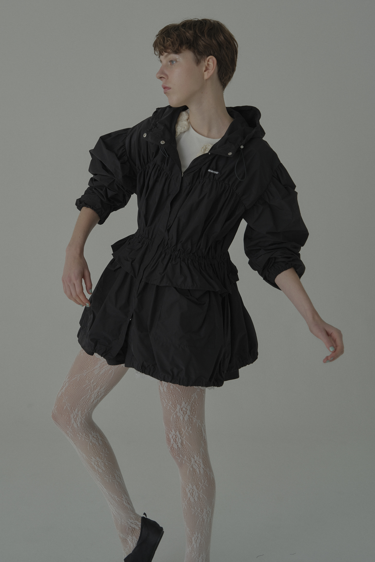 HONEY MI HONEY｜taffeta frill peplum blouson