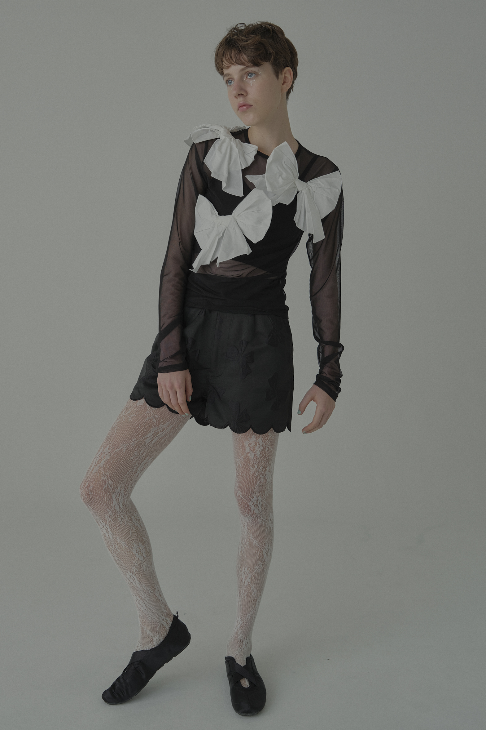 HONEY MI HONEY｜ribbon jacquard short pants｜レディース ショートパンツ