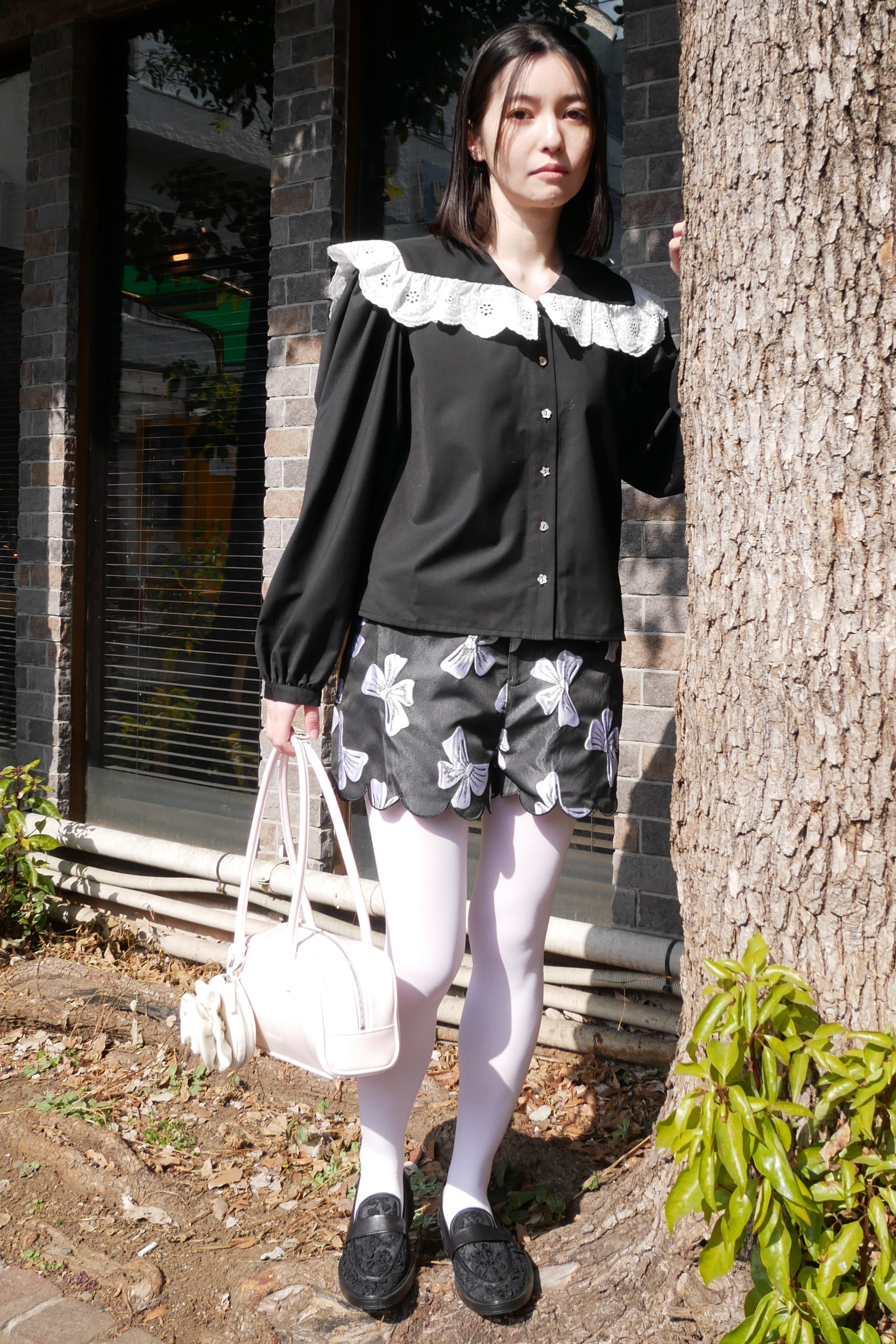 HONEY MI HONEY｜ribbon jacquard short pants｜レディース ショートパンツ