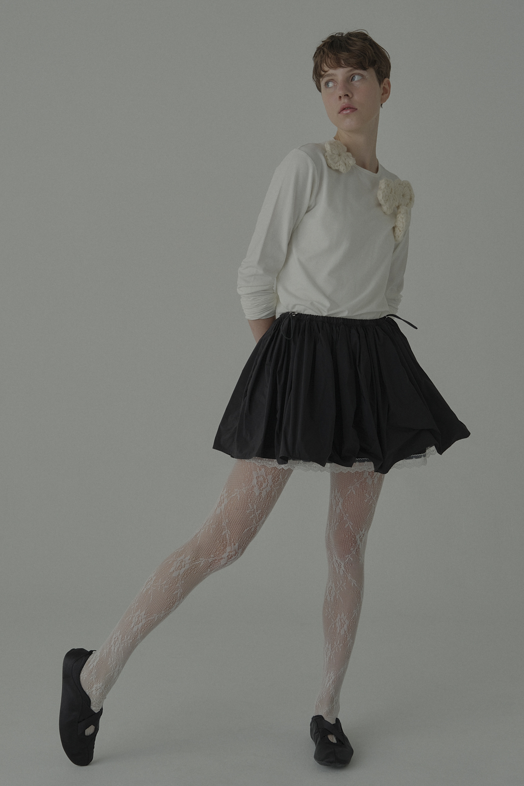 HONEY MI HONEY｜taffeta layered drape mini skirt