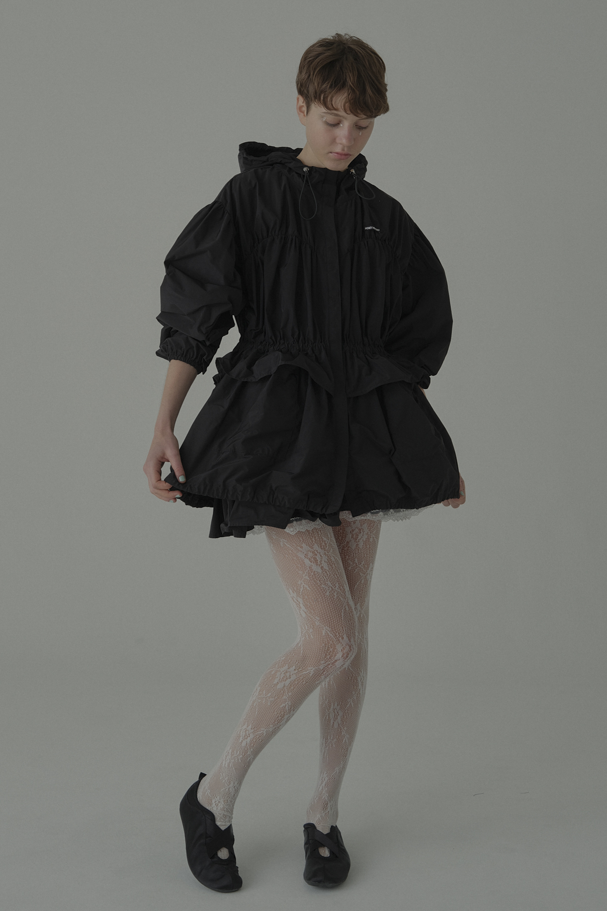 HONEY MI HONEY｜taffeta layered drape mini skirt