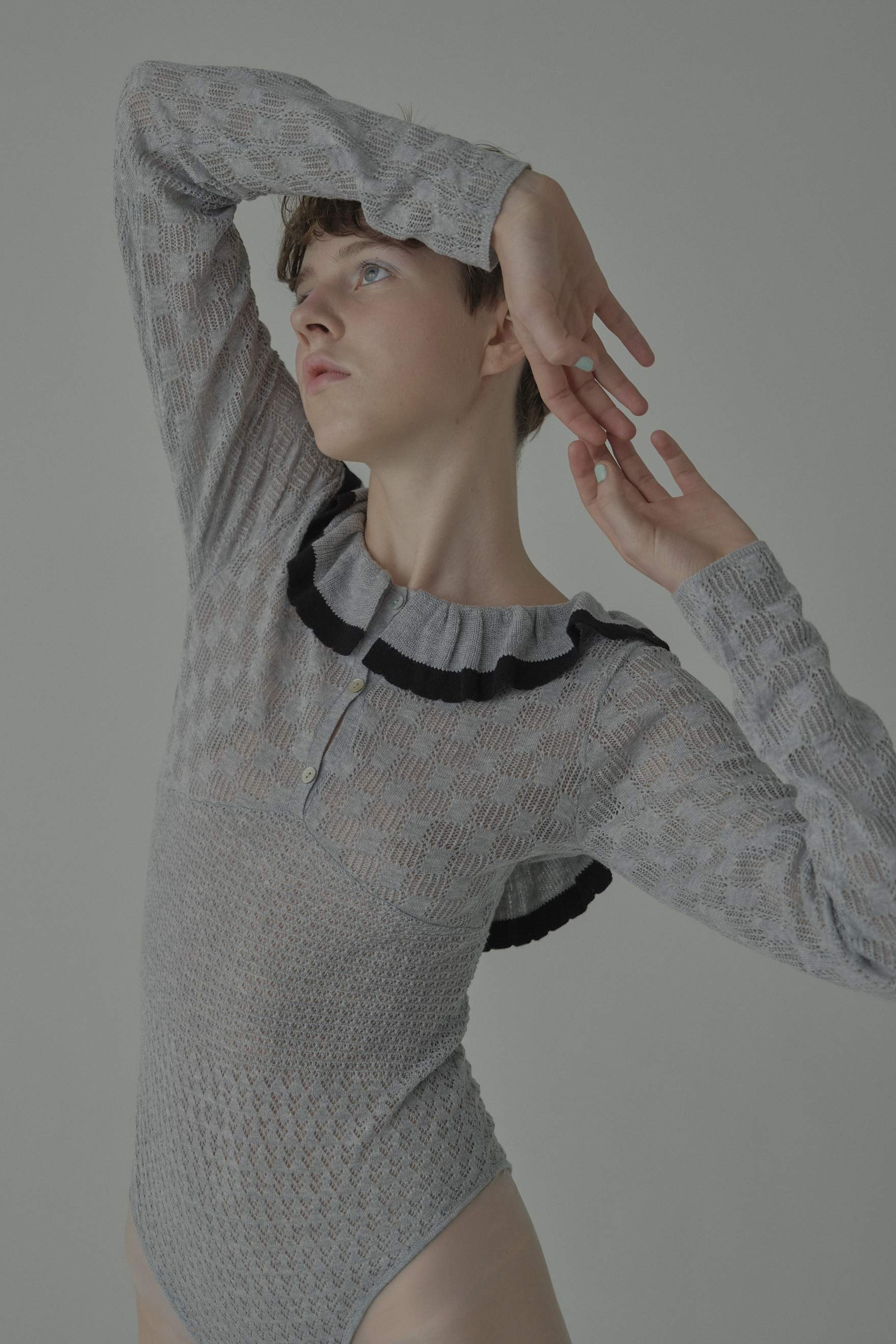 HONEY MI HONEY｜crochet frill knit bodysuit｜クロシェフリルニット