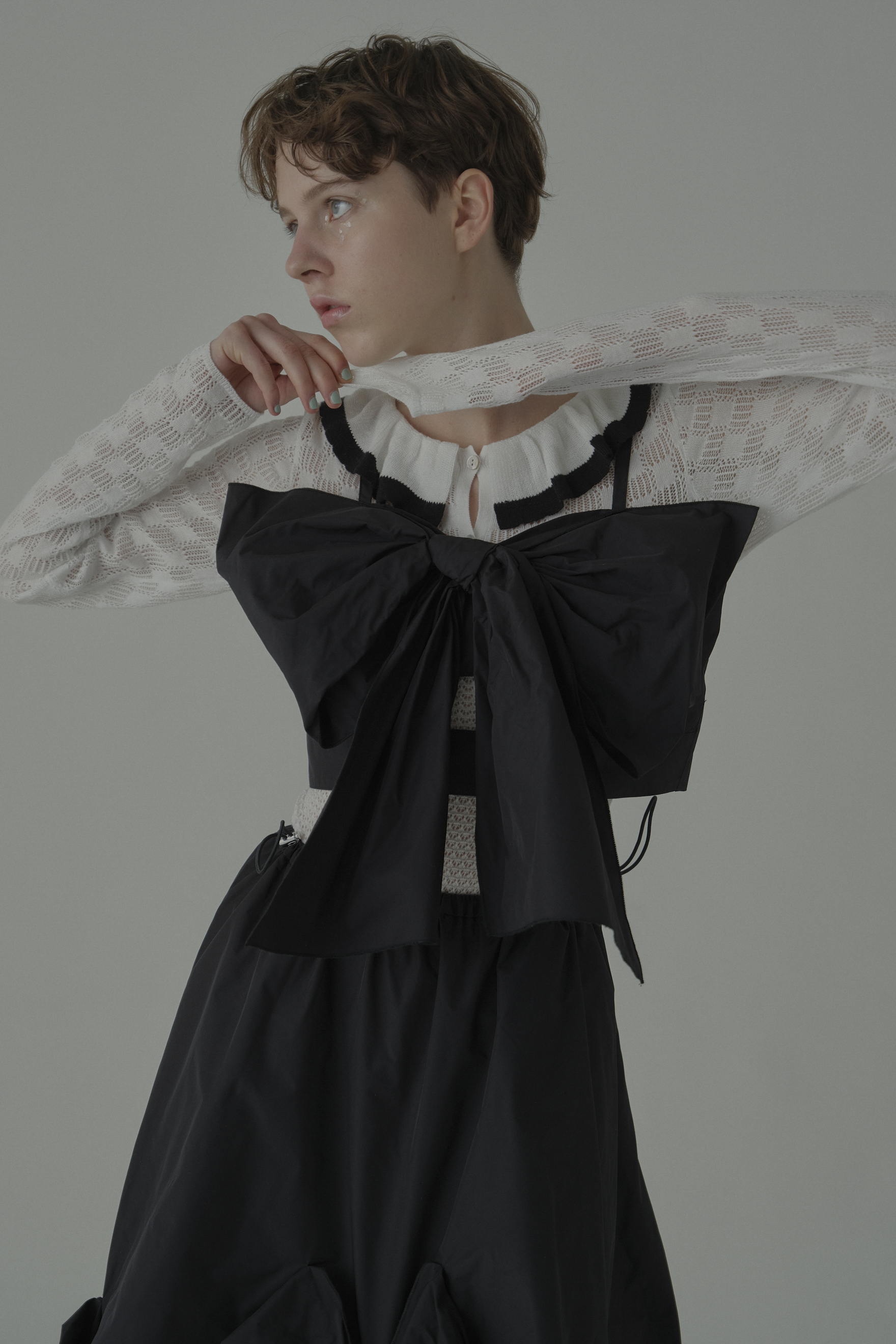 ニット+セーター HONEYMIHONEY crochet frill knit bodysuit HONEY MI HONEY｜crochet frill knit bodysuit