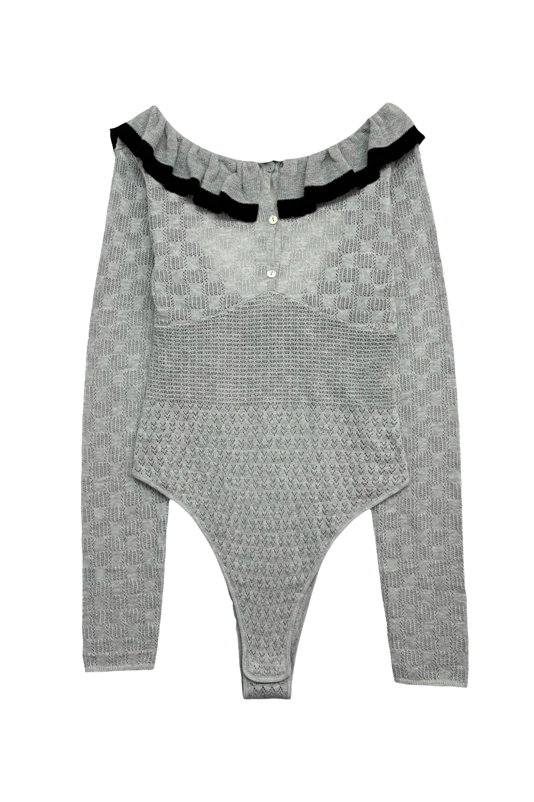 HONEY MI HONEY｜crochet frill knit bodysuit