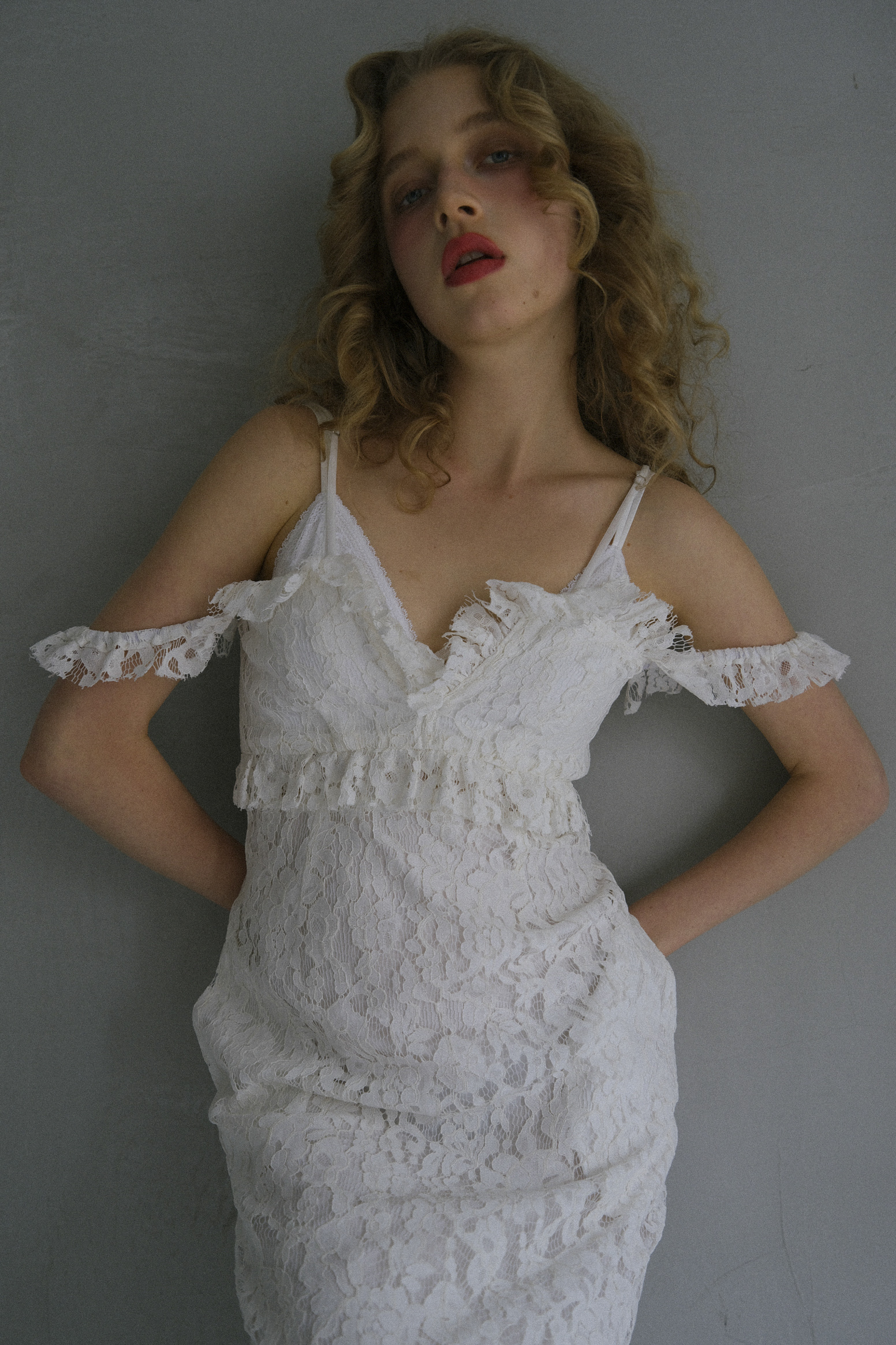lace off shoulder camisole one-piece | HONEY MI HONEY