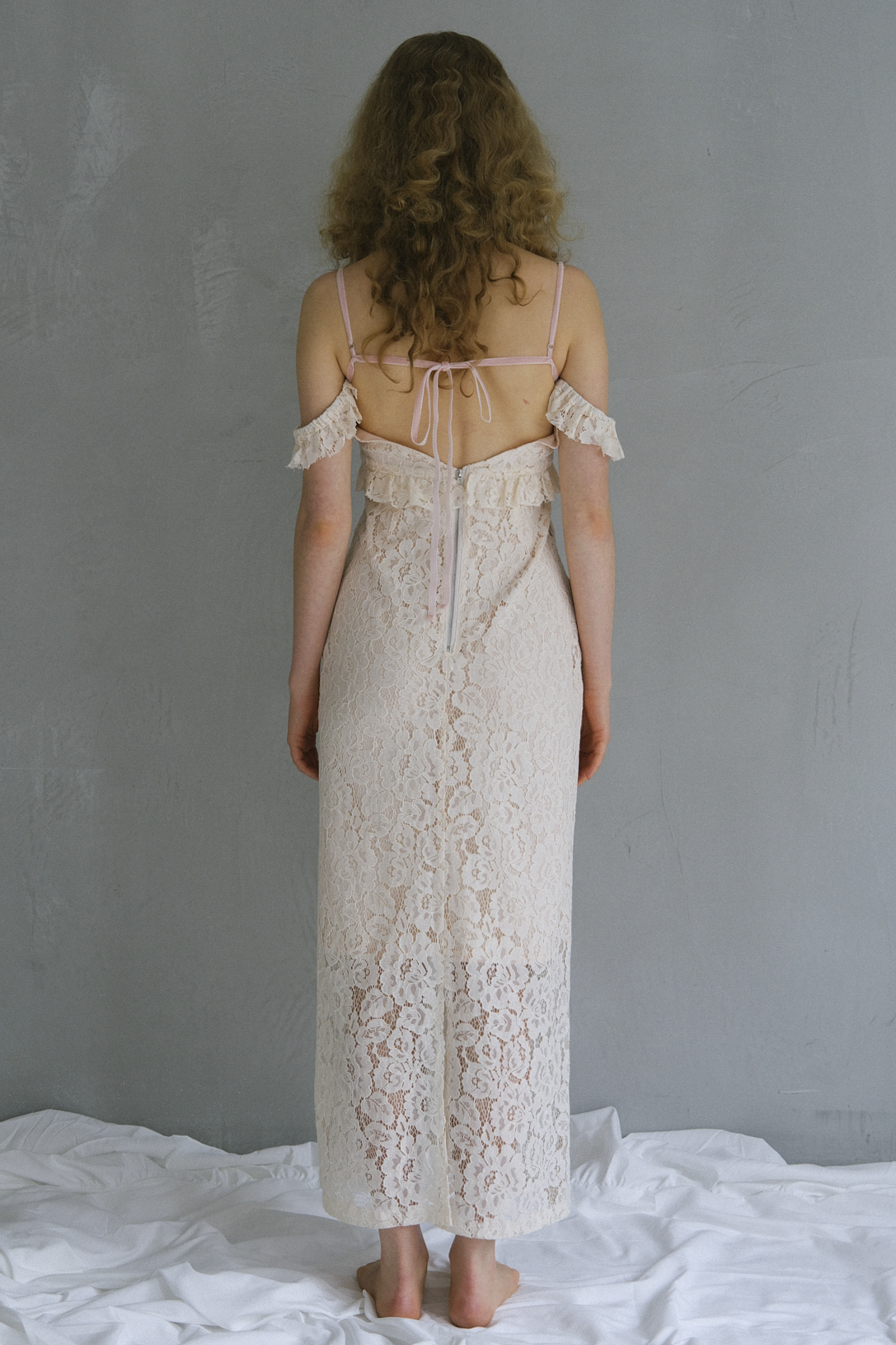lace off shoulder camisole one-piece | HONEY MI HONEY