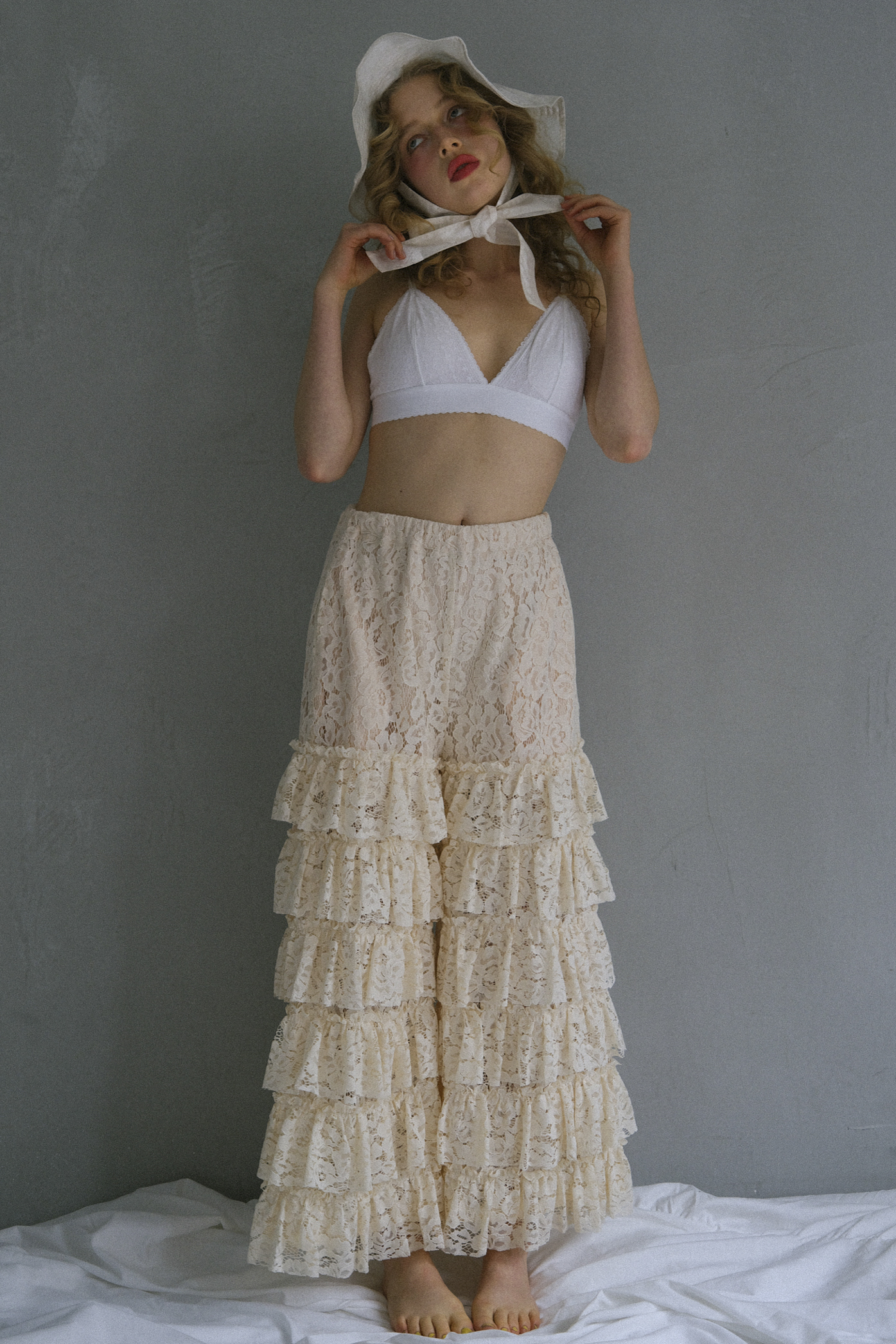 lace tiered wide pants | HONEY MI HONEY