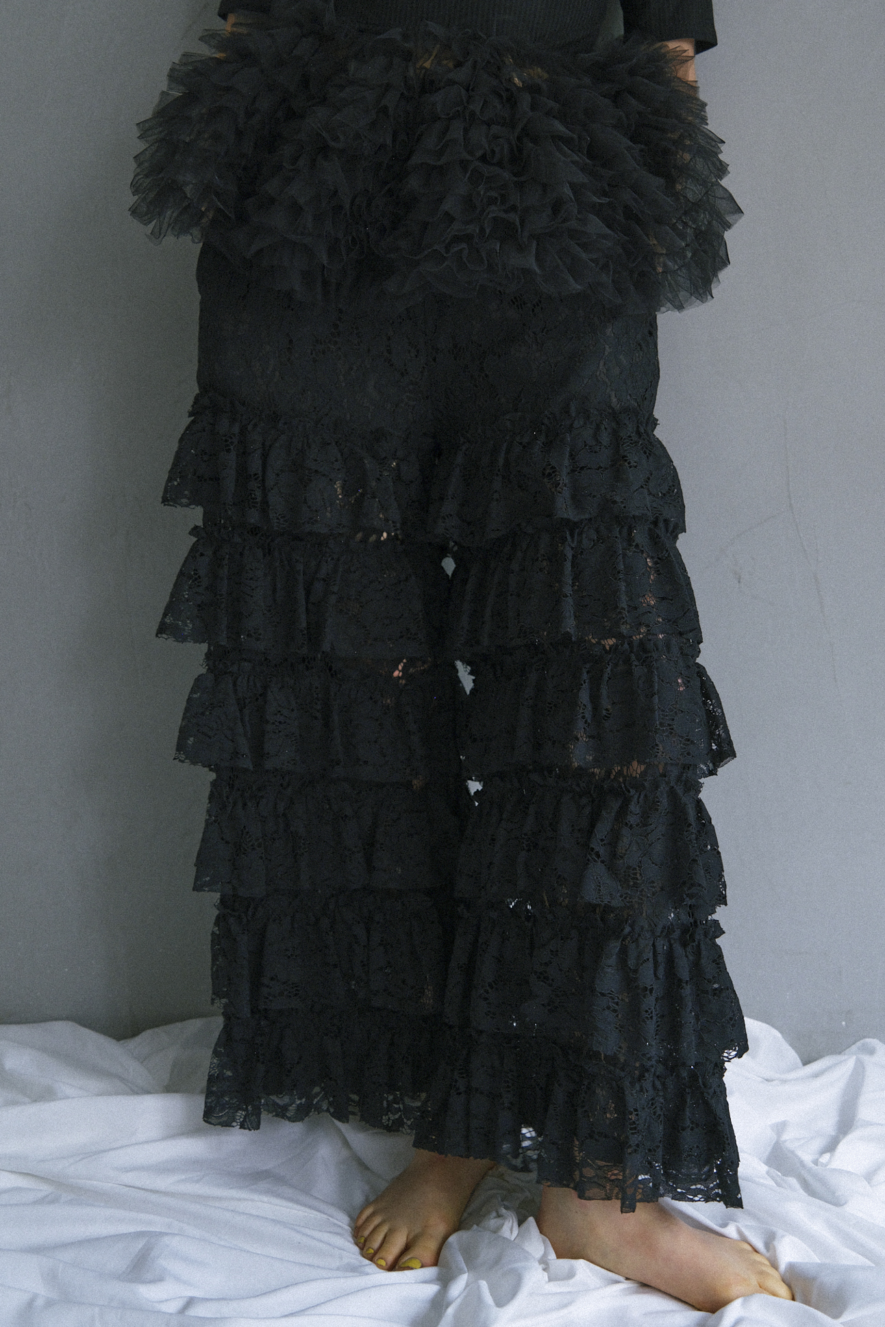 lace tiered wide pants | HONEY MI HONEY