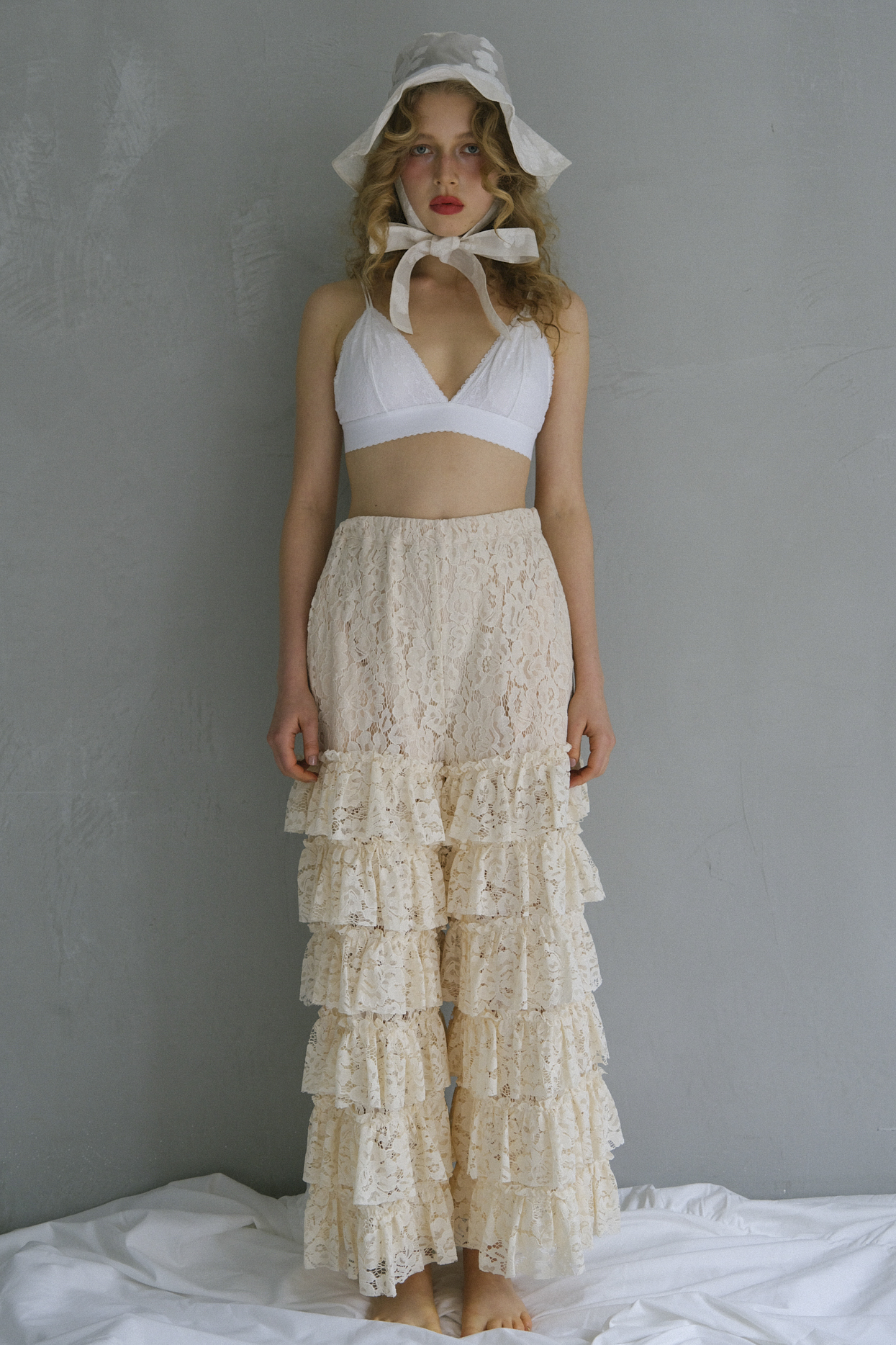 lace tiered wide pants | HONEY MI HONEY