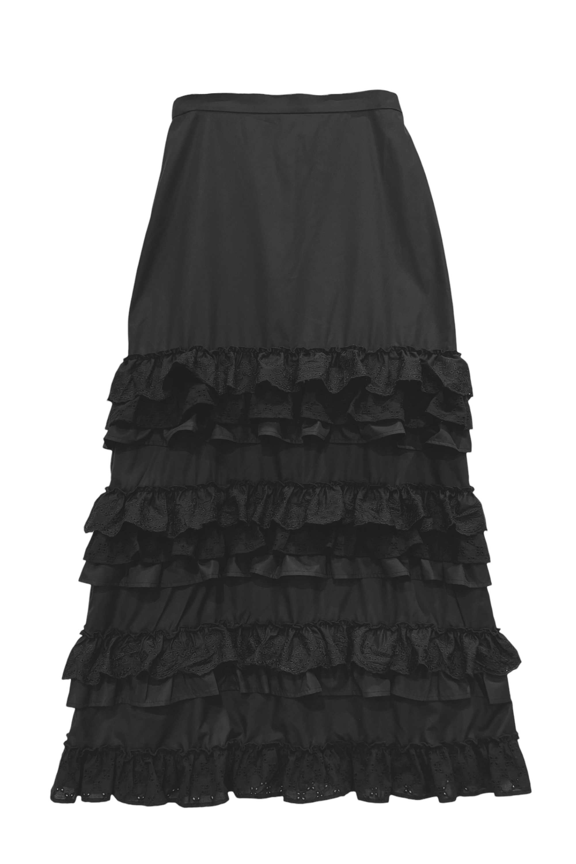 cotton lace tiered long skirt | HONEY MI HONEY