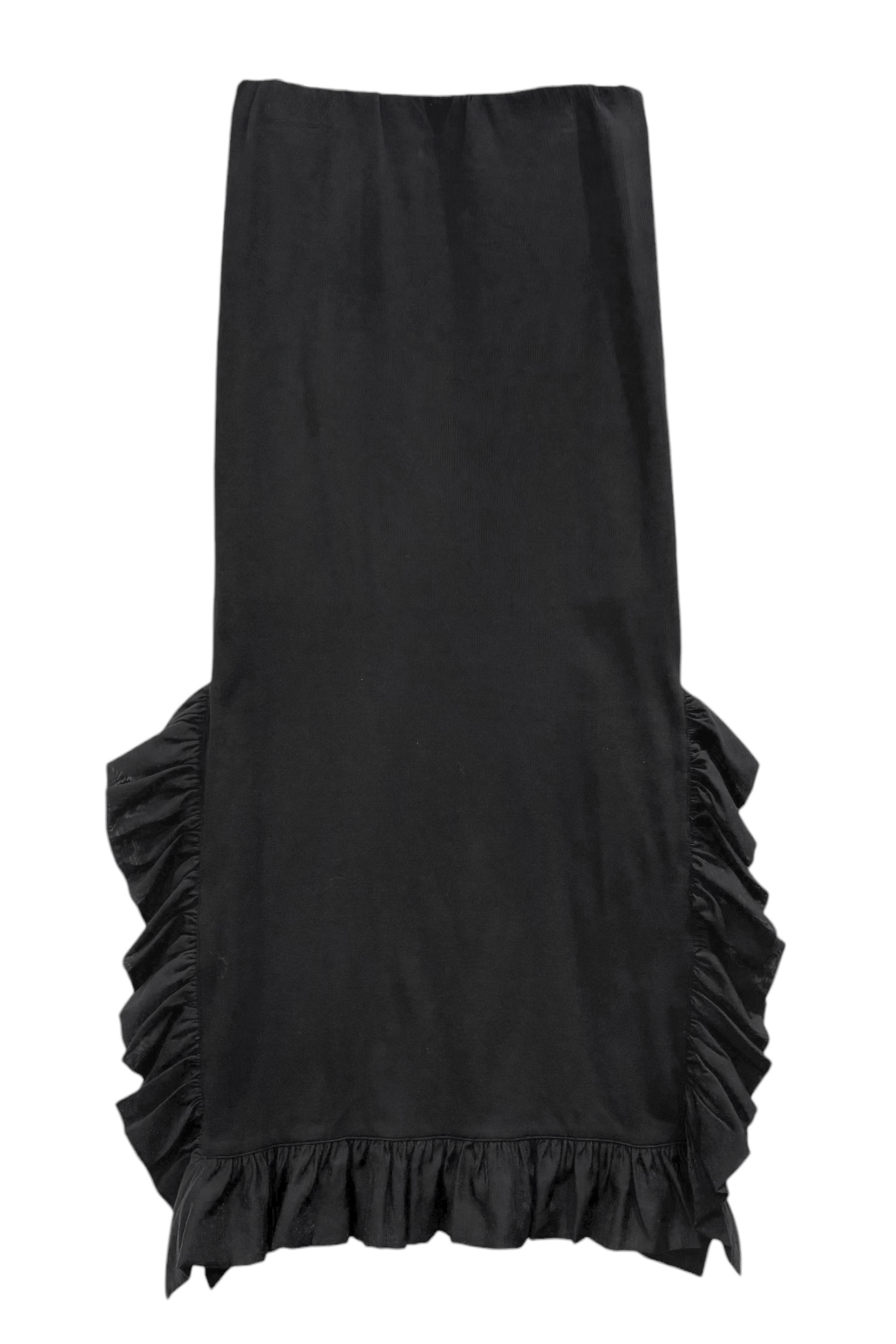rib frill long skirt | HONEY MI HONEY