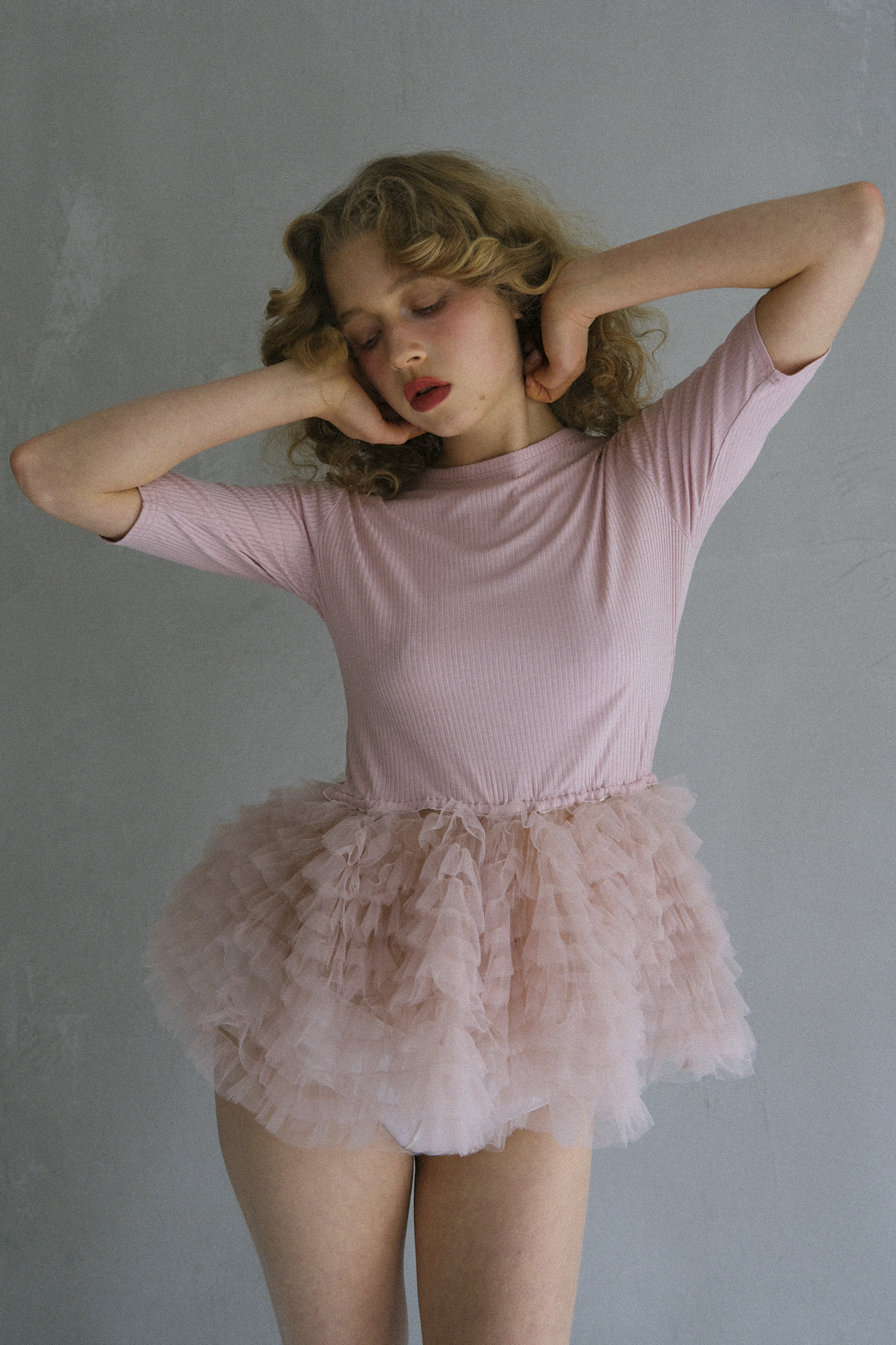 tulle peplum rib cutsew | HONEY MI HONEY
