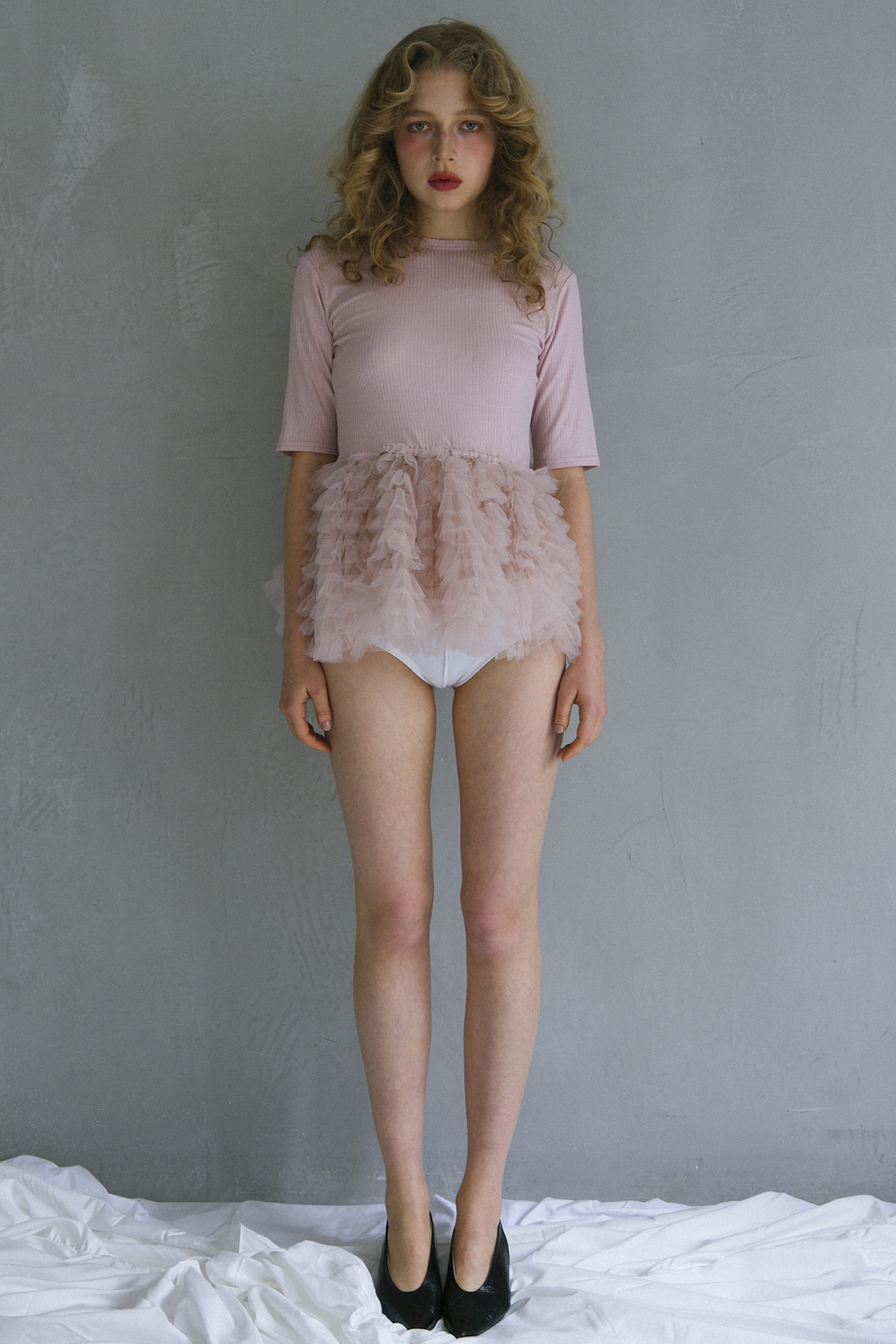 tulle peplum rib cutsew | HONEY MI HONEY