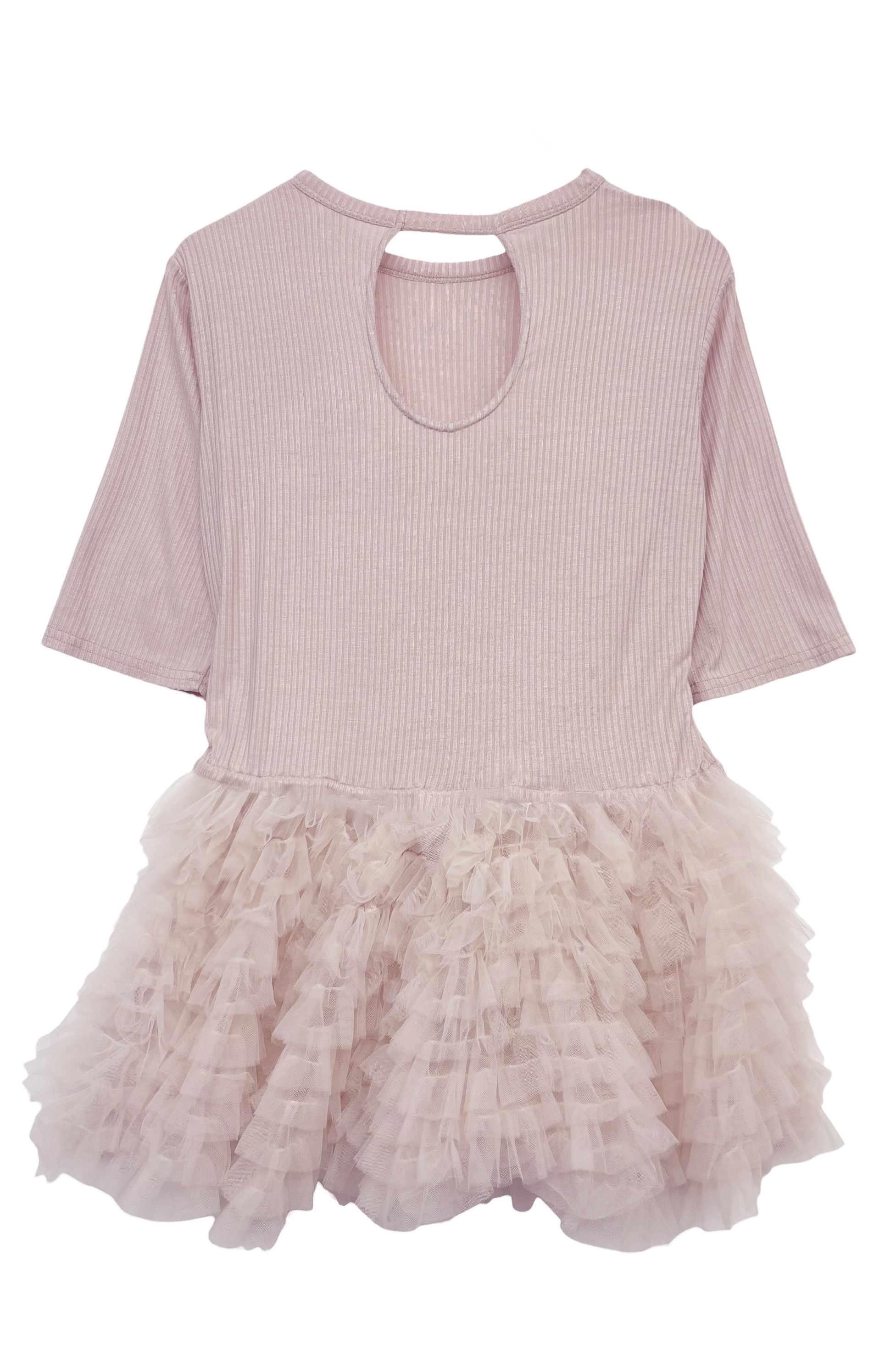 tulle peplum rib cutsew | HONEY MI HONEY