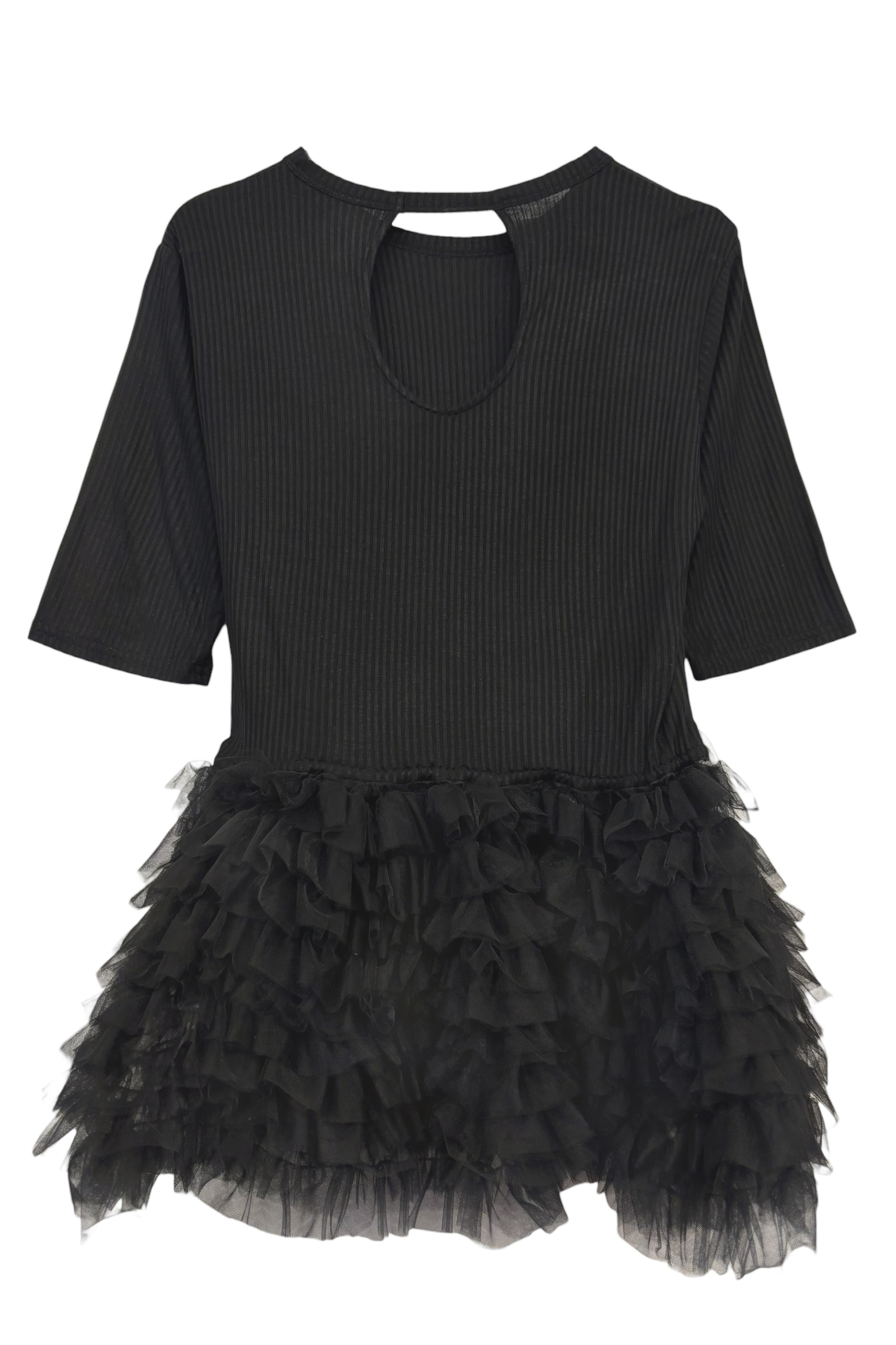 tulle peplum rib cutsew | HONEY MI HONEY