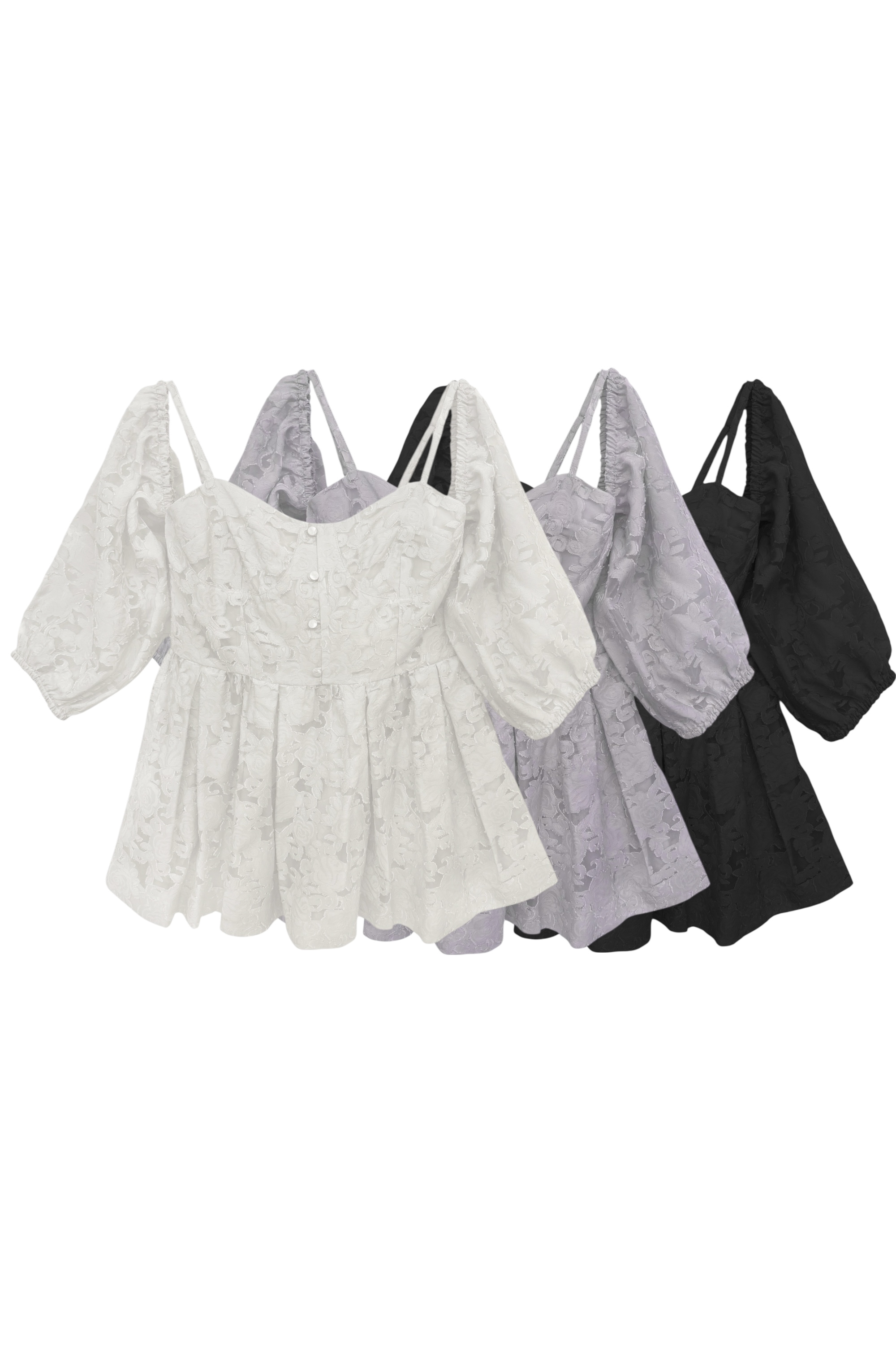 rose jacquard puff tunic | HONEY MI HONEY