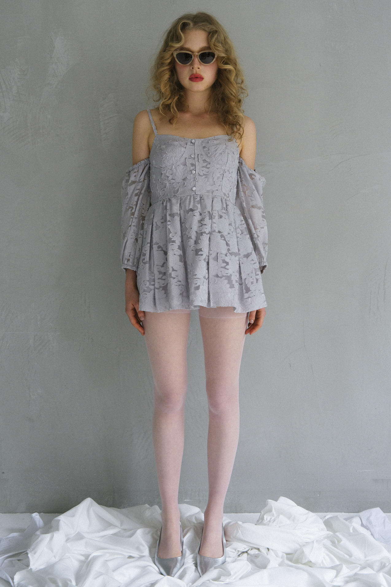 カットソー(半袖/袖なし) Jacquard puff Shoulder WOMENS/トップス/Tシャツ/カットソー(半袖)(並び順：新着順)｜THE