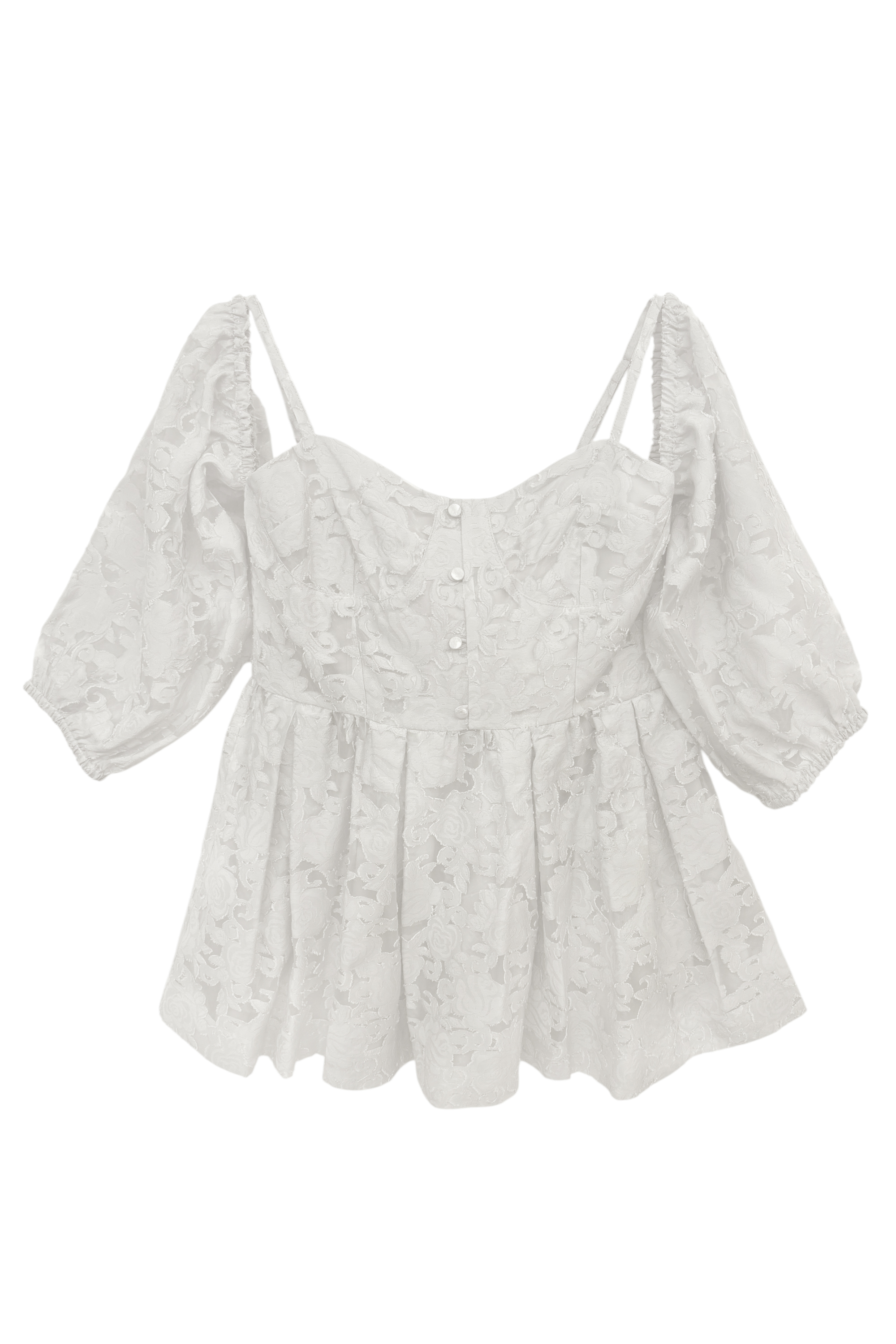 rose jacquard puff tunic | HONEY MI HONEY