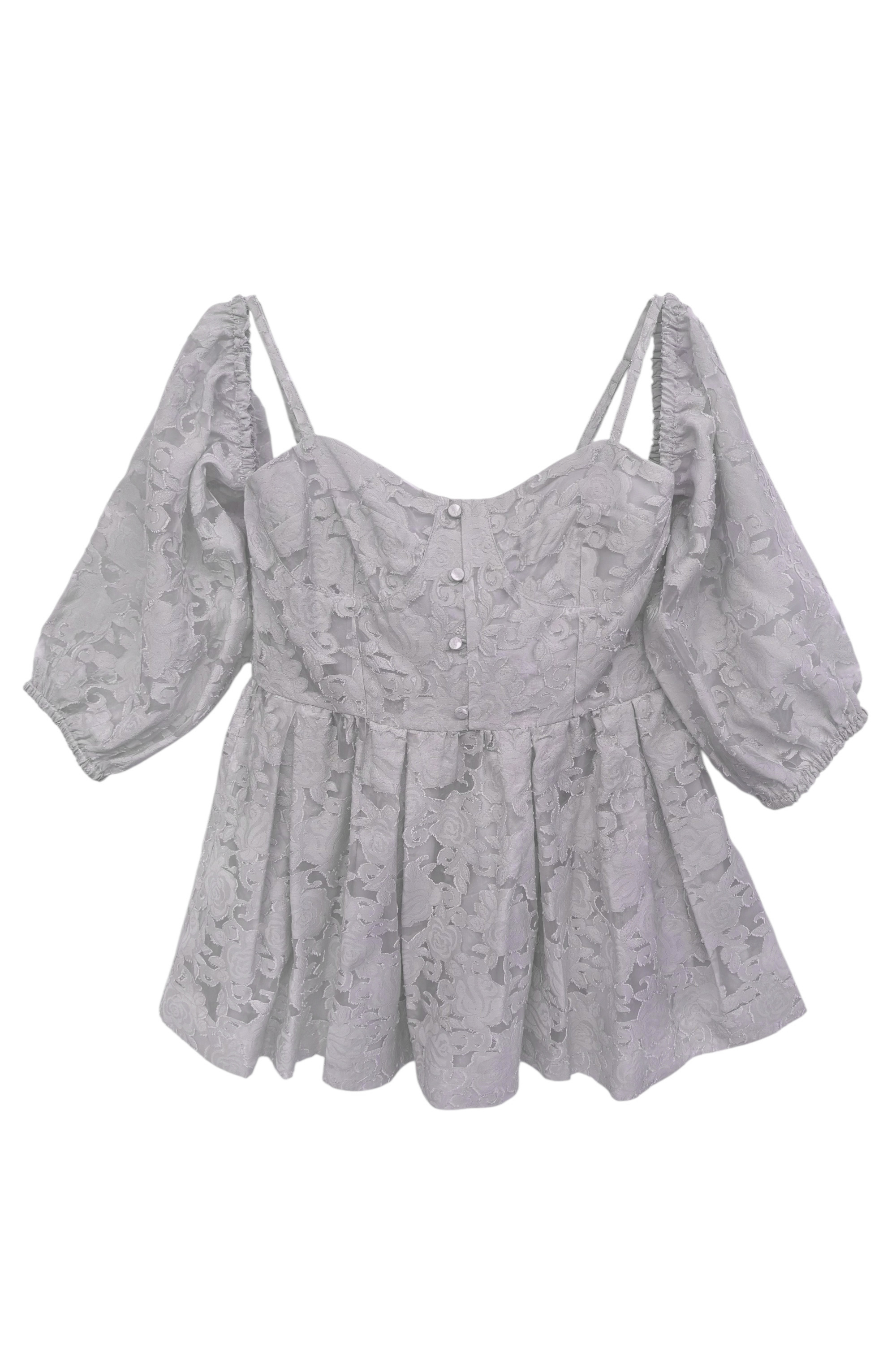 rose jacquard puff tunic | HONEY MI HONEY