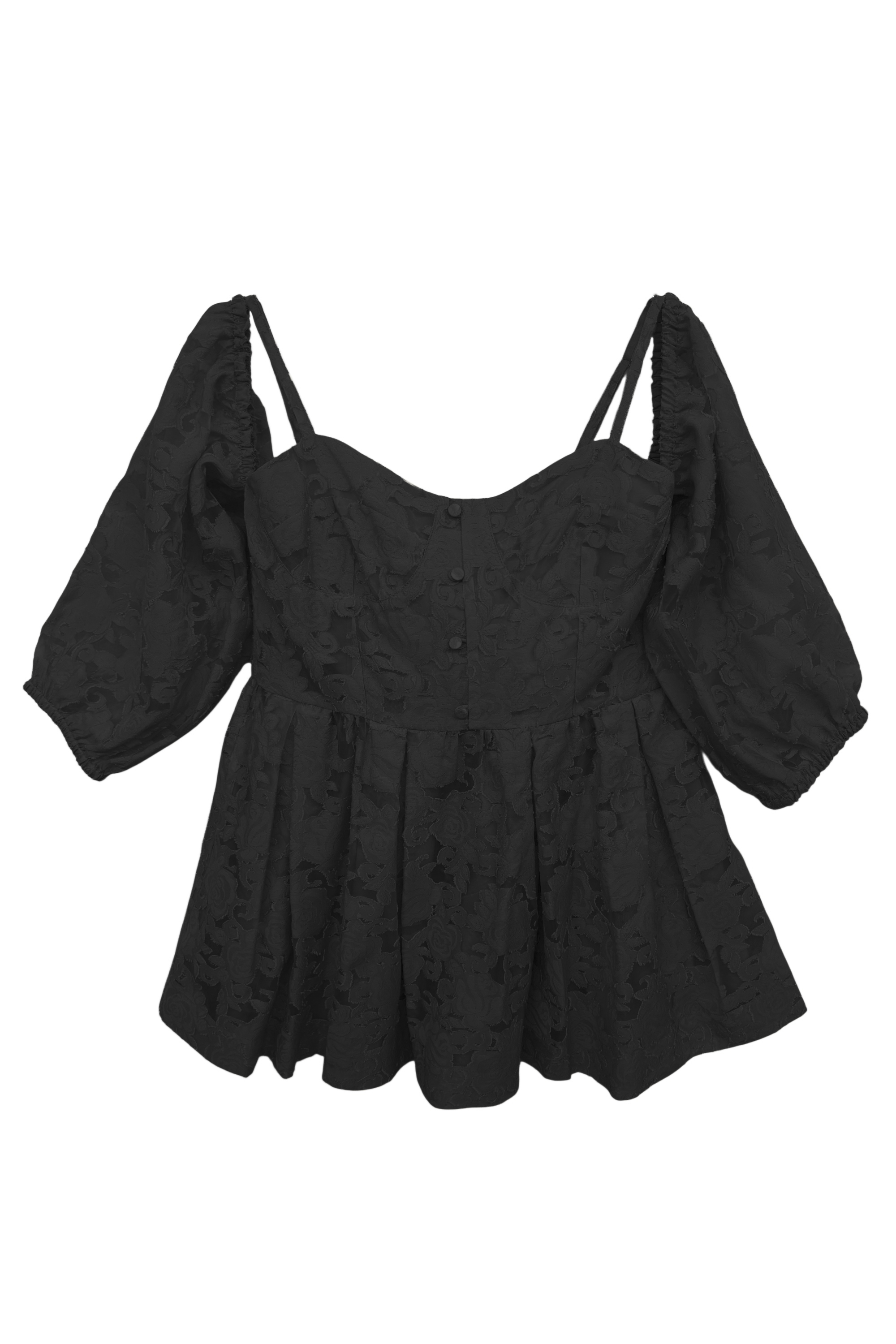 rose jacquard puff tunic | HONEY MI HONEY