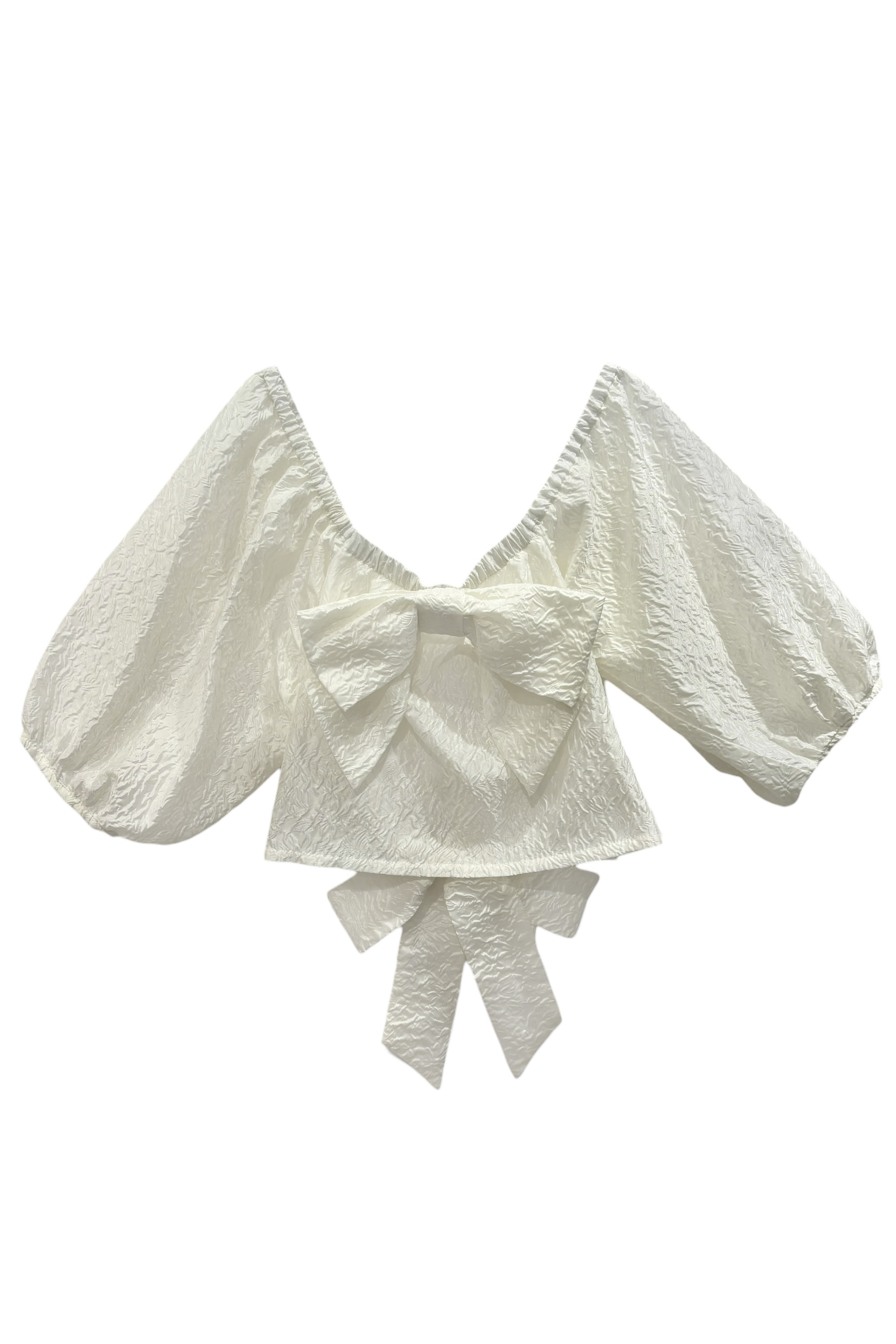 jacquard ribbon puff blouse | HONEY MI HONEY