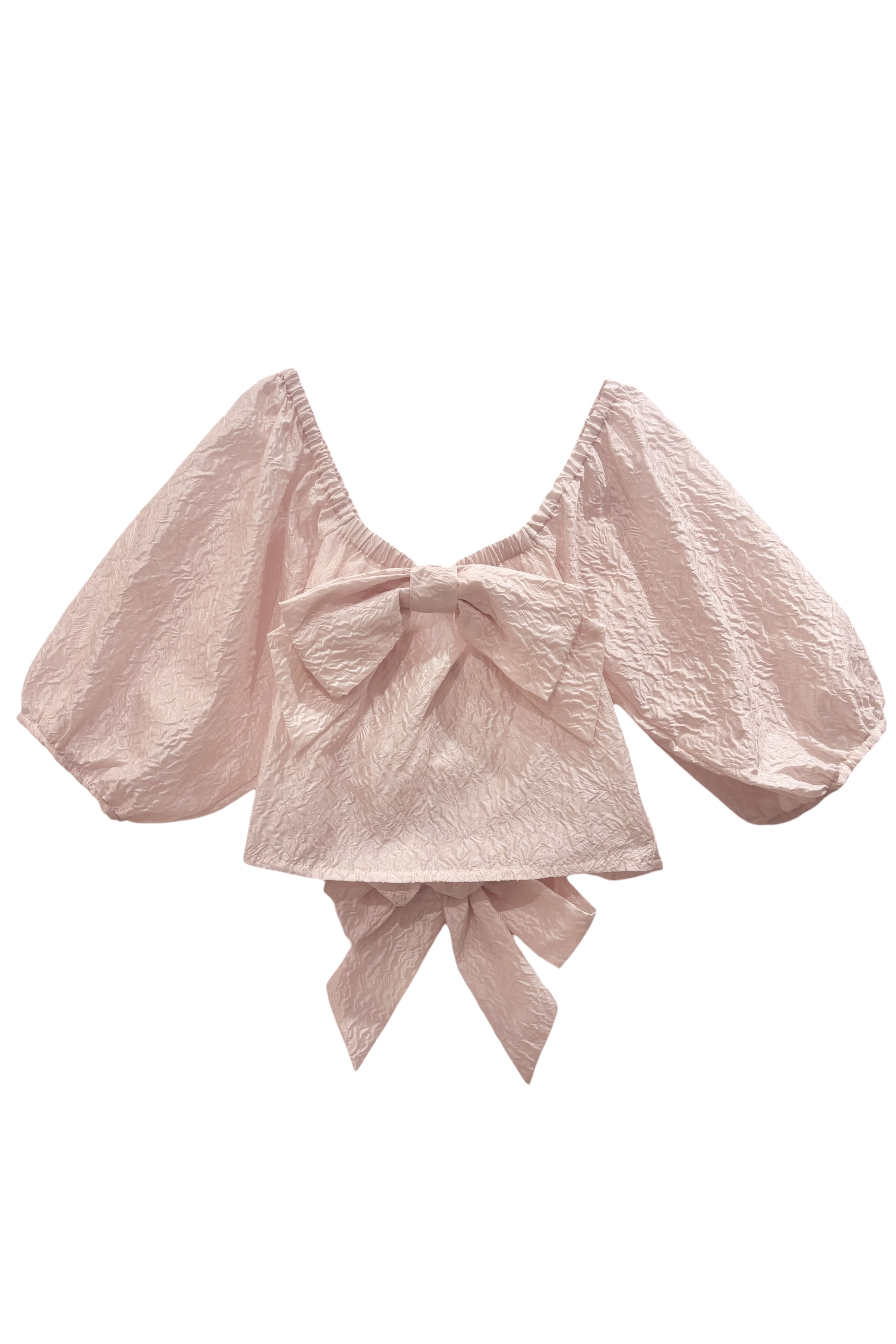 新品 HONEY MI HONEY ジャガードブラウス jacquard ribbon puff blouse | HONEY MI HONEY