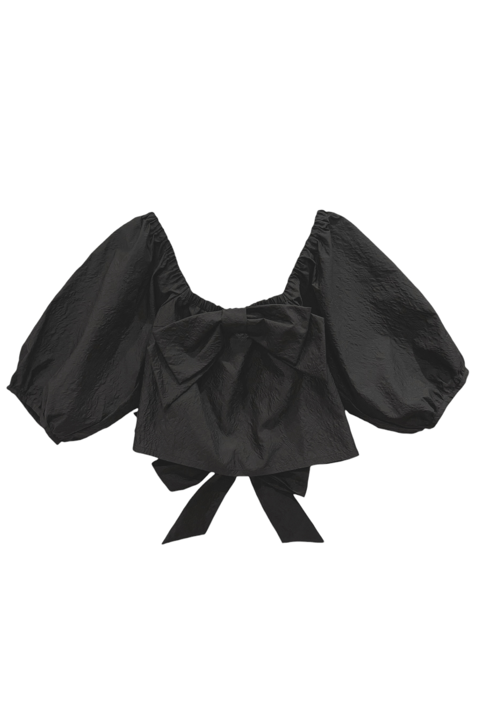 jacquard ribbon puff blouse | HONEY MI HONEY