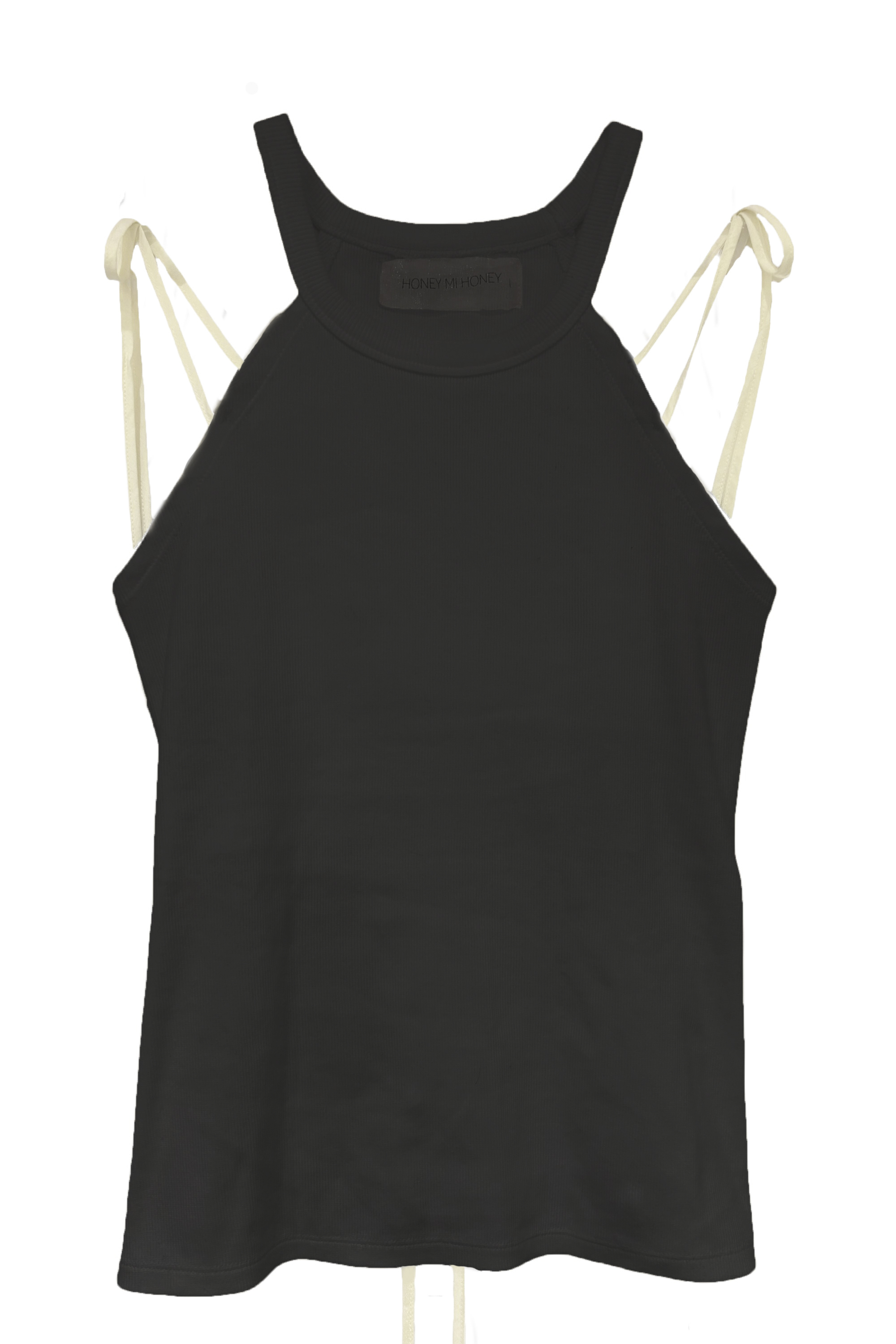 rib ribbon halter tops | HONEY MI HONEY