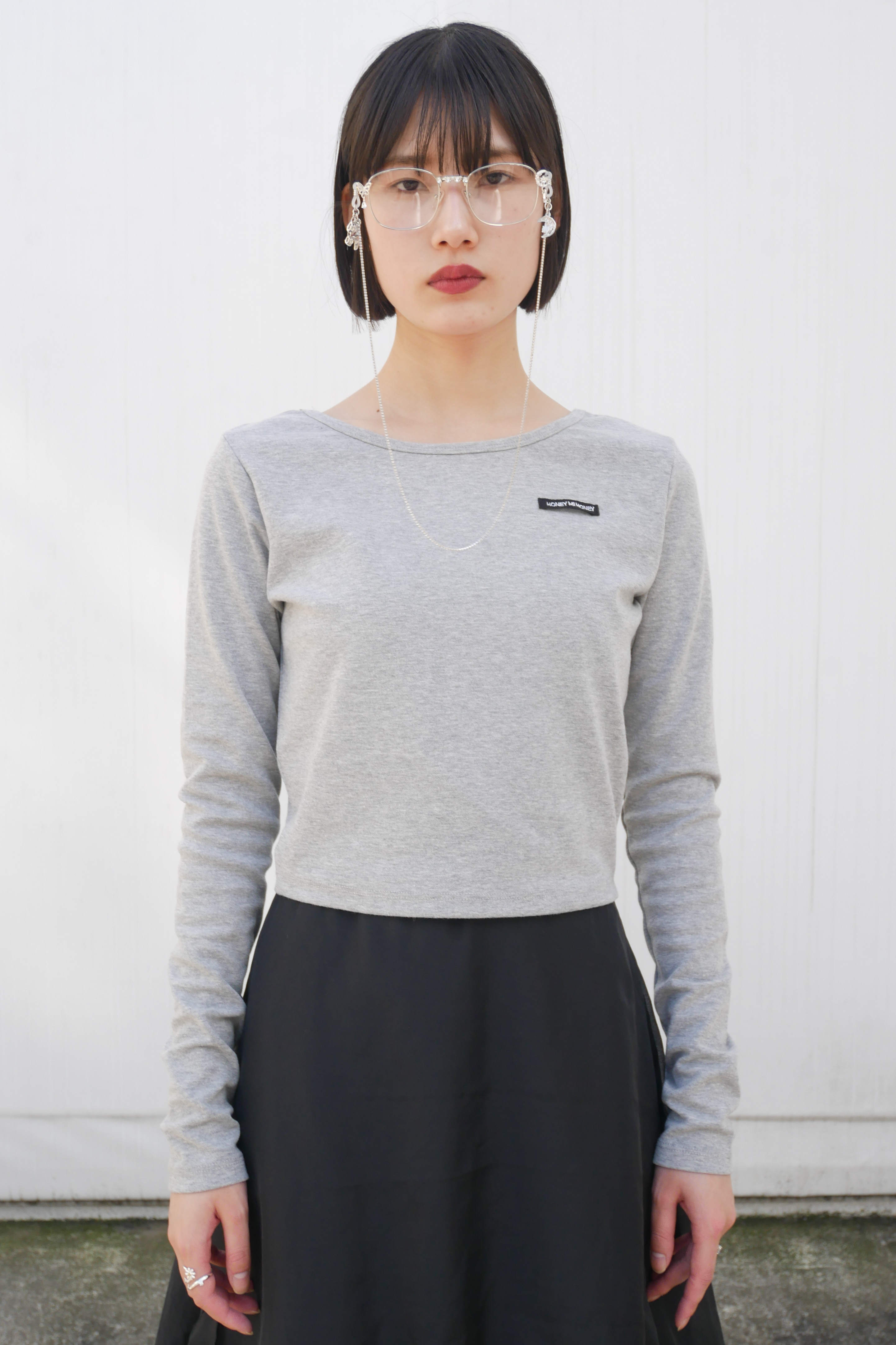 【新品タグ付き】　HONEY MI HONEY HONEY MI HONEY】honey logo cropped long t-shirt HONEY.MALL