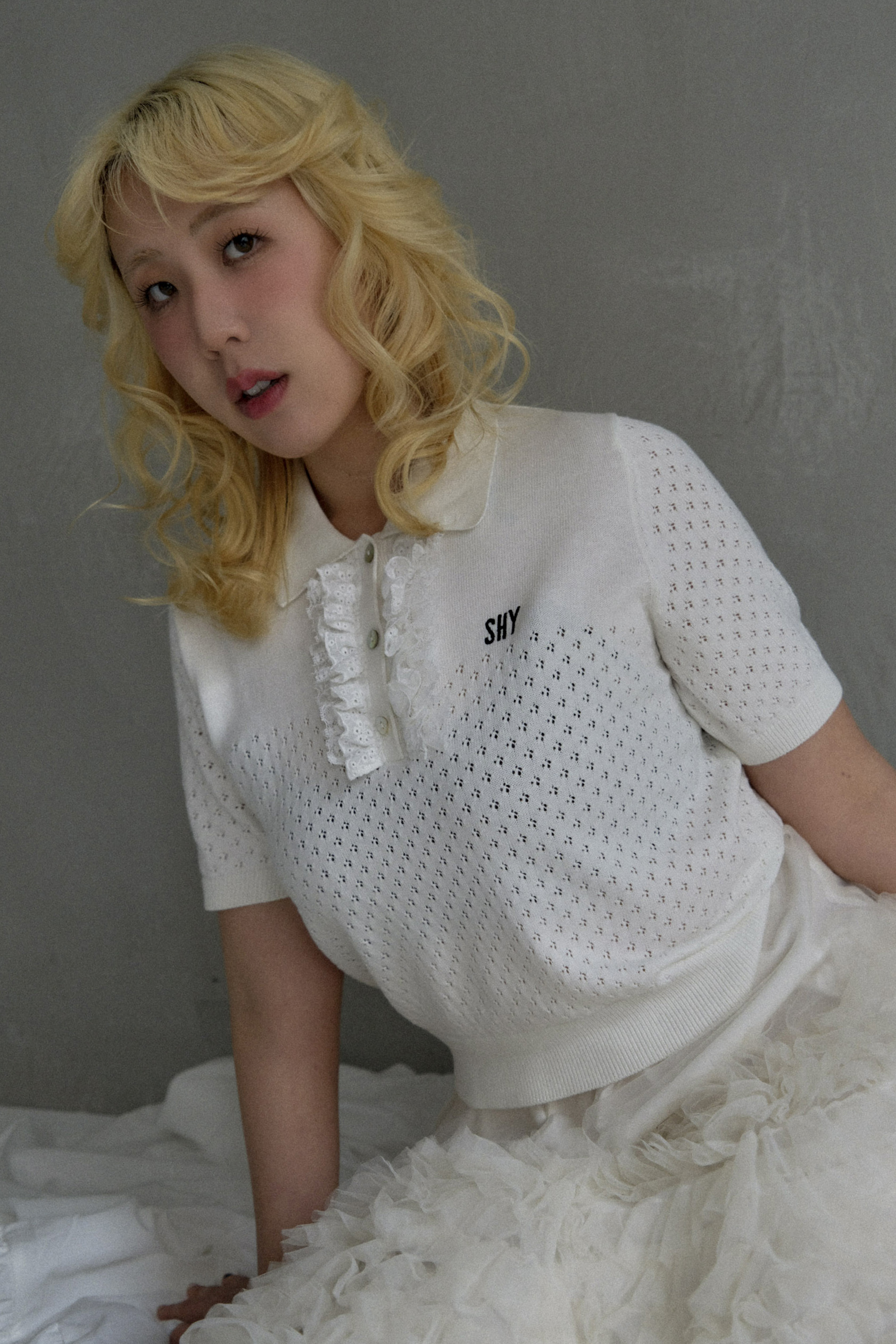 SOWAコラボ】lace frill knit polo | HONEY MI HONEY