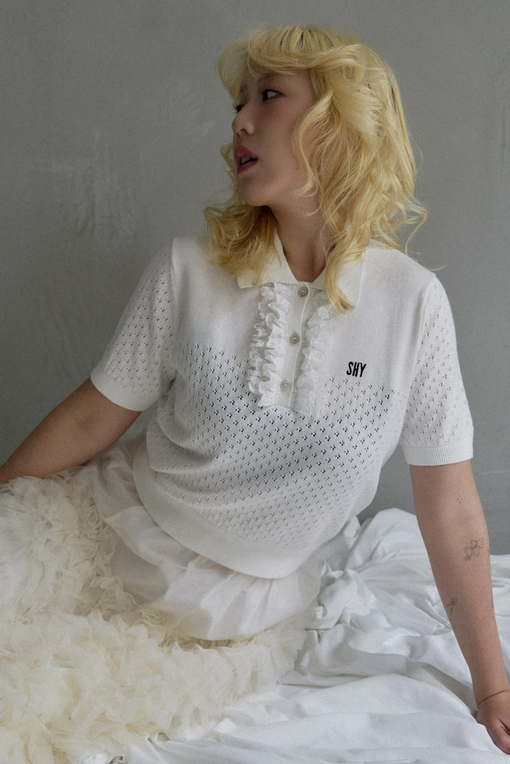 SOWAコラボ】lace frill knit polo | HONEY MI HONEY