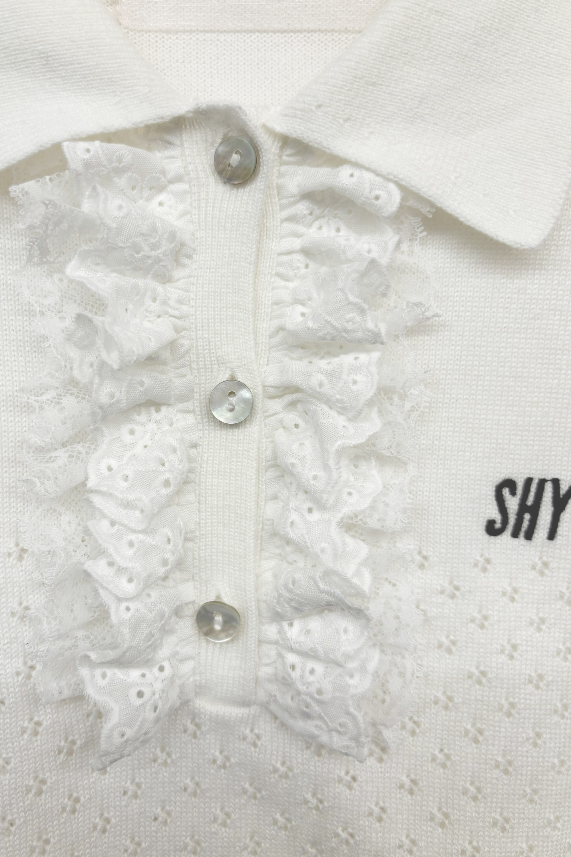 SOWAコラボ】lace frill knit polo | HONEY MI HONEY