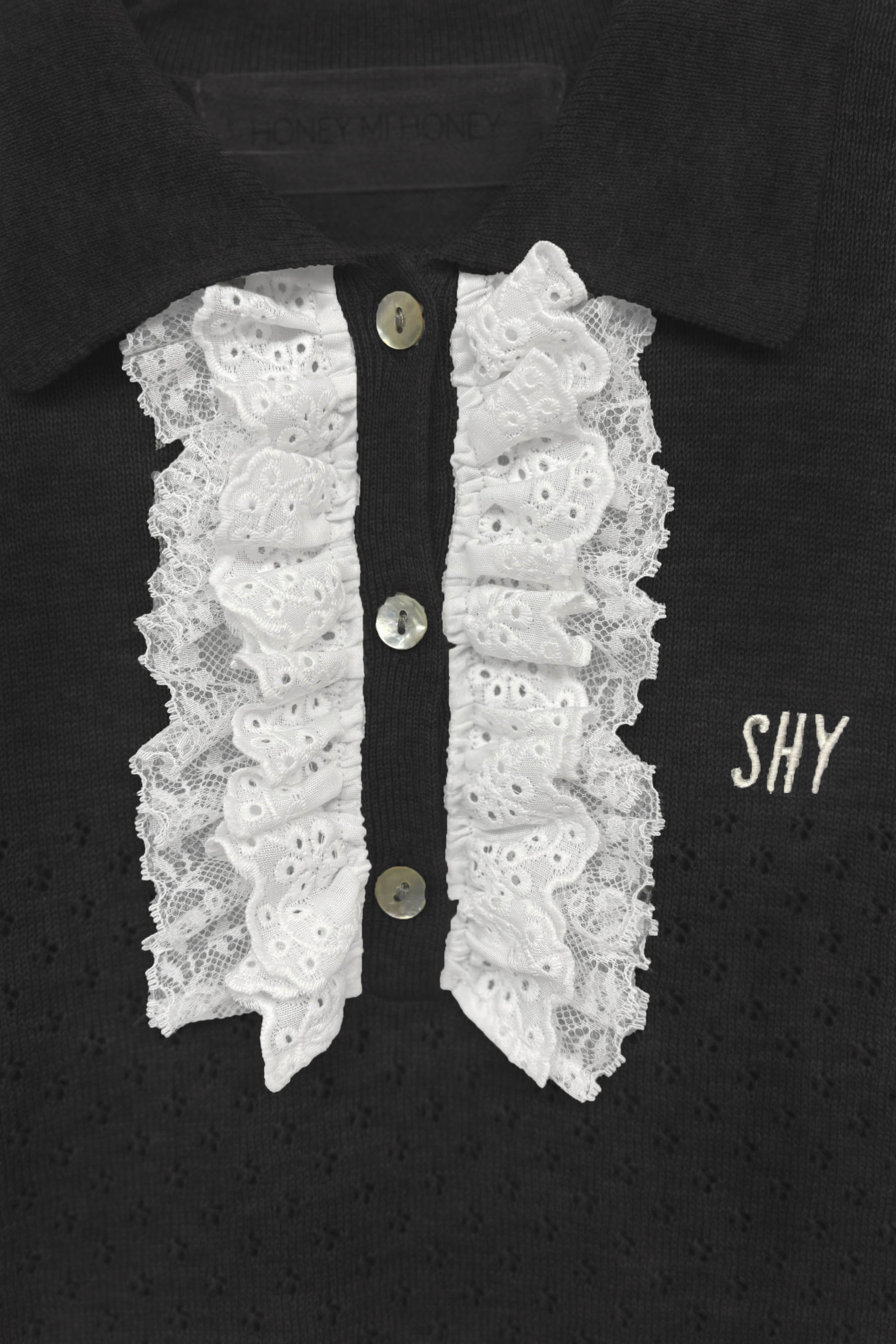 SOWAコラボ】lace frill knit polo | HONEY MI HONEY