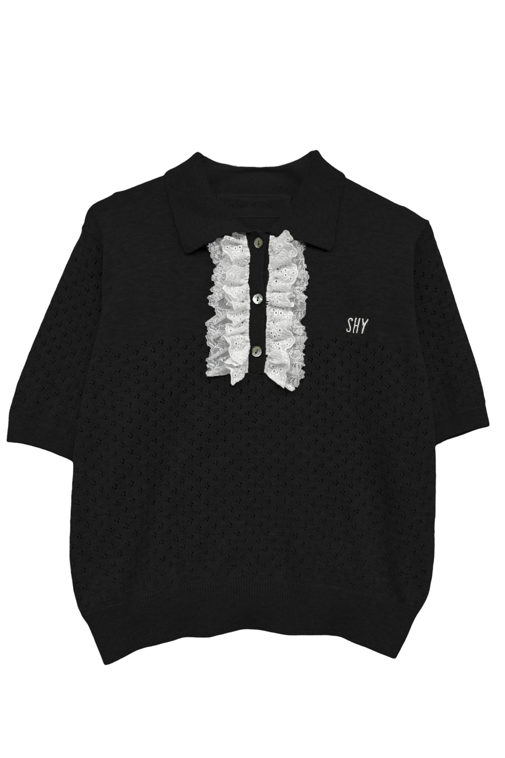 SOWAコラボ】lace frill knit polo | HONEY MI HONEY