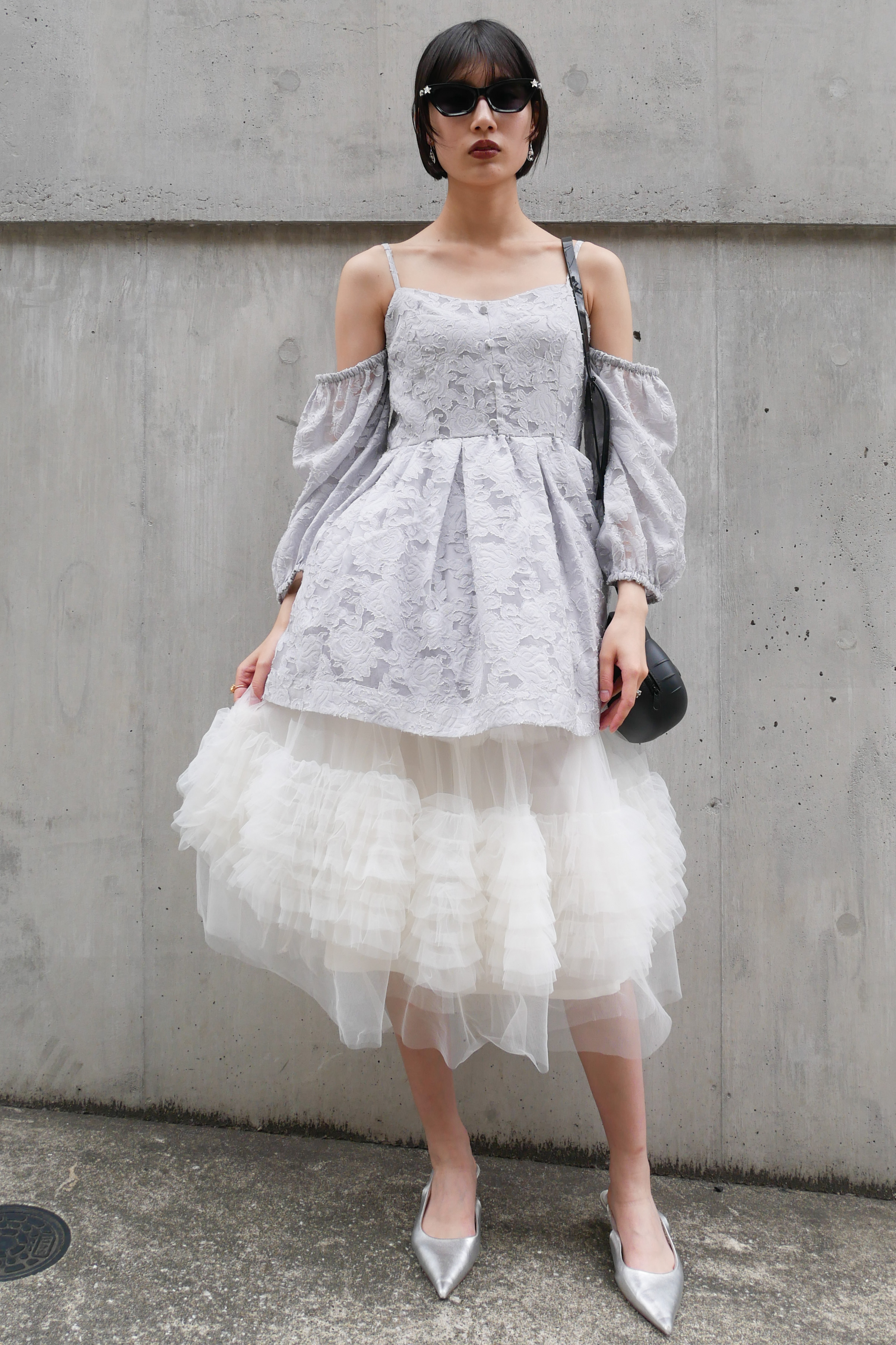 rose jacquard puff tunic | HONEY MI HONEY